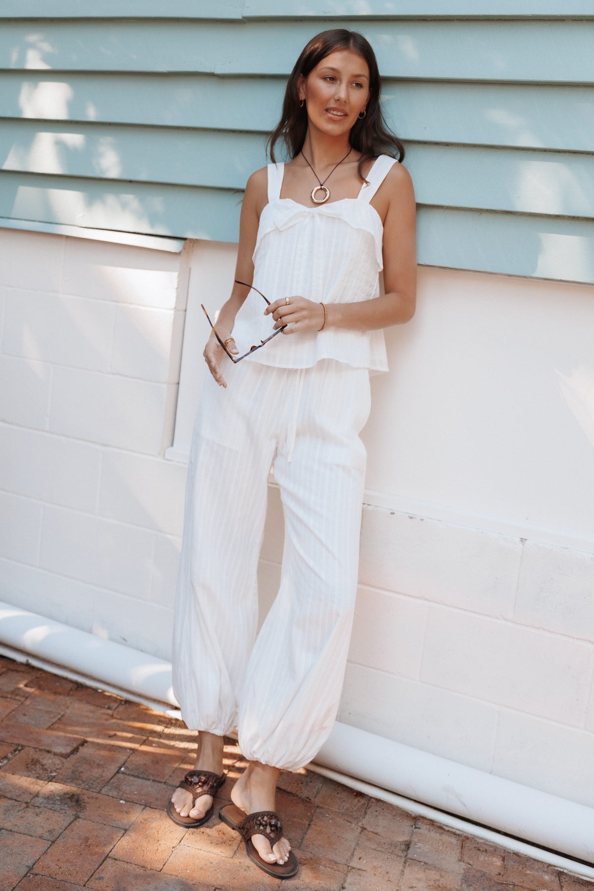 BOTTOMS Ayden Balloon Hem Pants - White