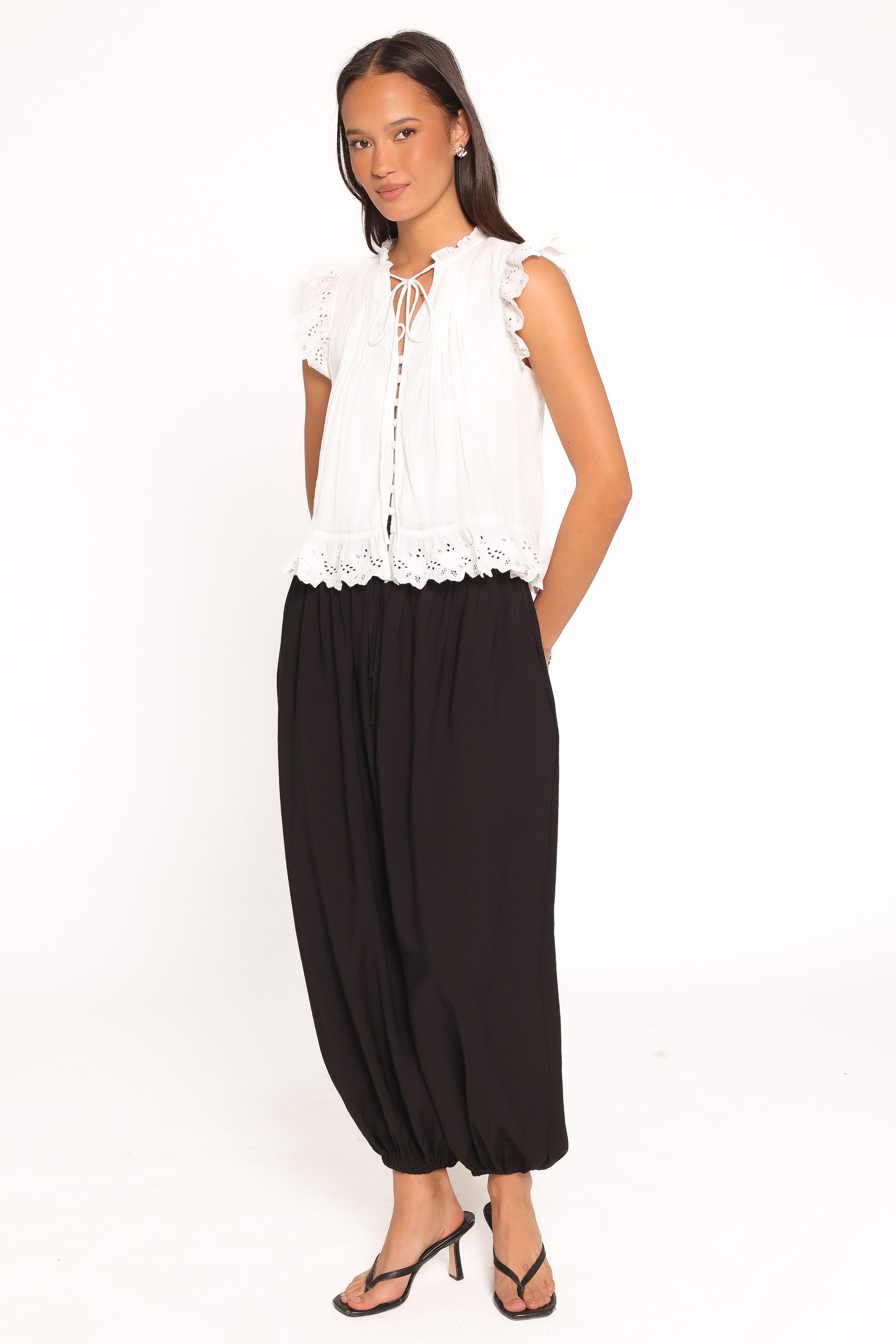 BOTTOMS Ayvah Balloon Hem Pants - Black