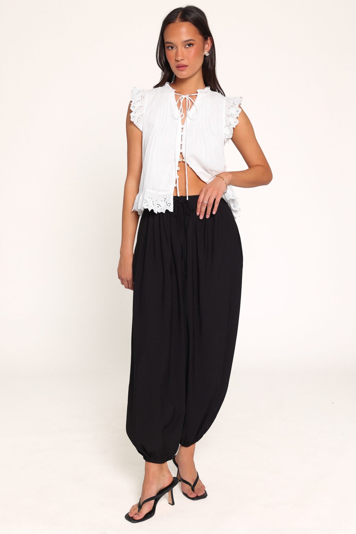 BOTTOMS Ayvah Balloon Hem Pants - Black