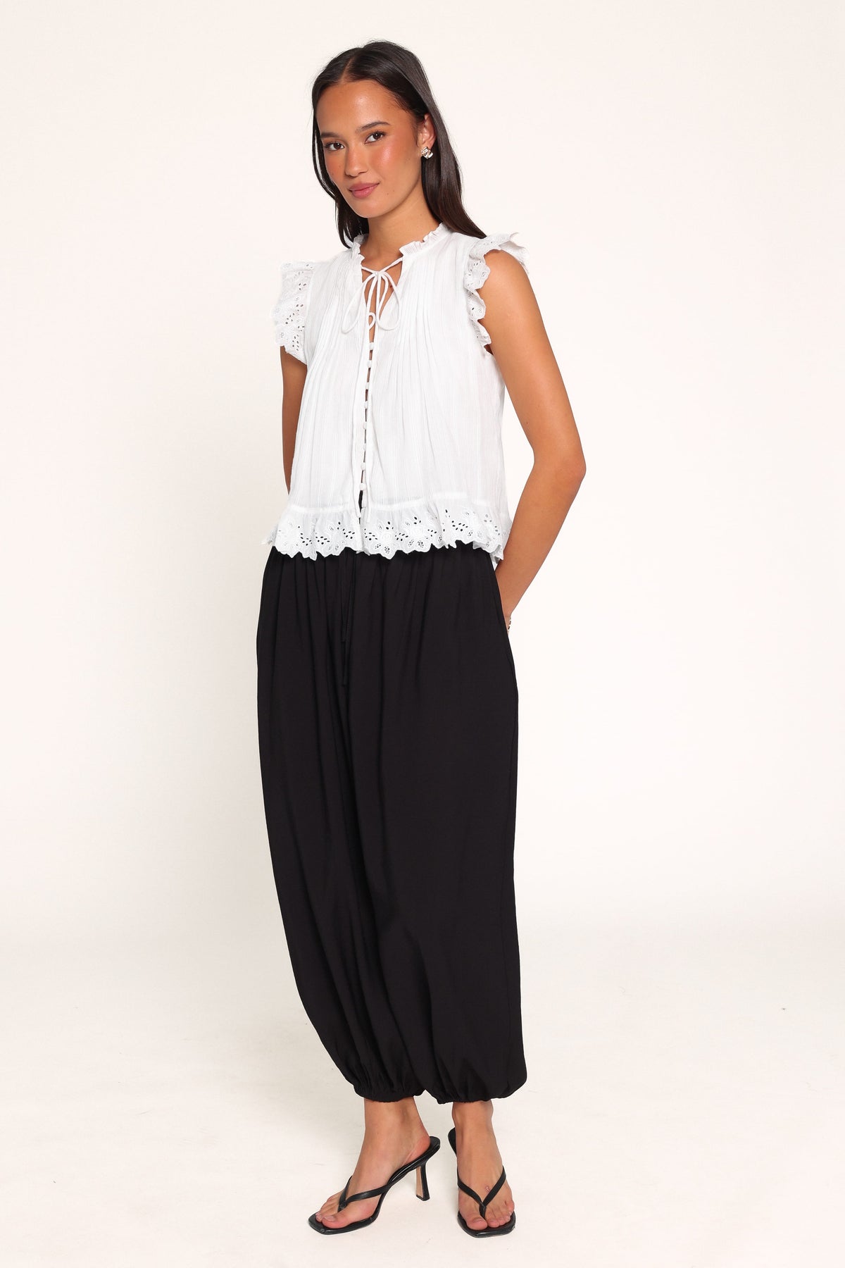 BOTTOMS Ayvah Balloon Hem Pants - Black