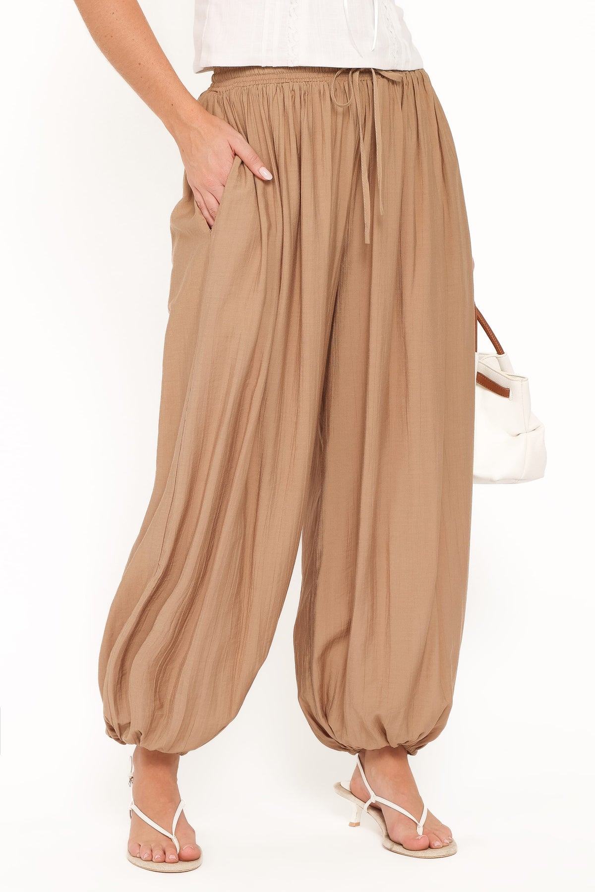 BOTTOMS Ayvah Balloon Hem Pants - Camel