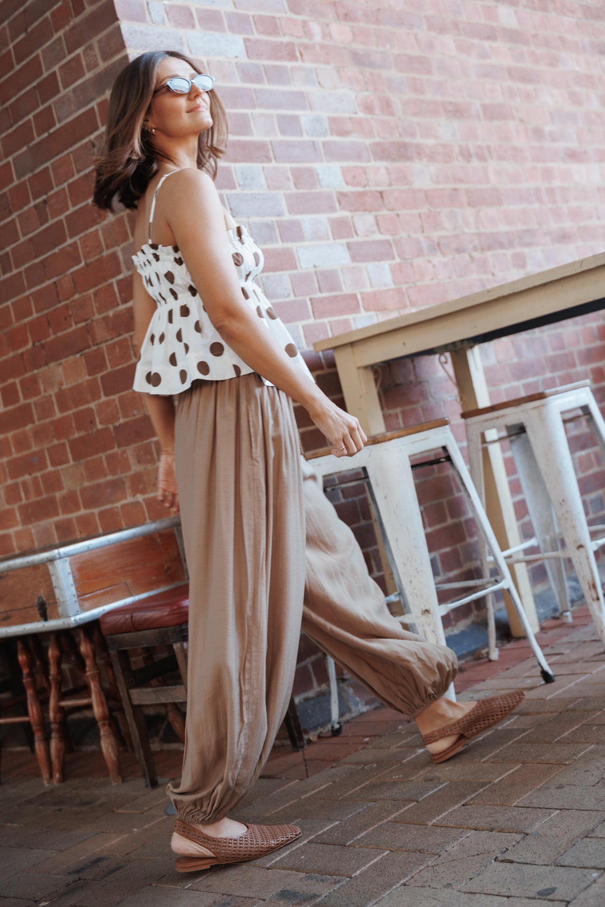BOTTOMS Ayvah Balloon Hem Pants - Camel