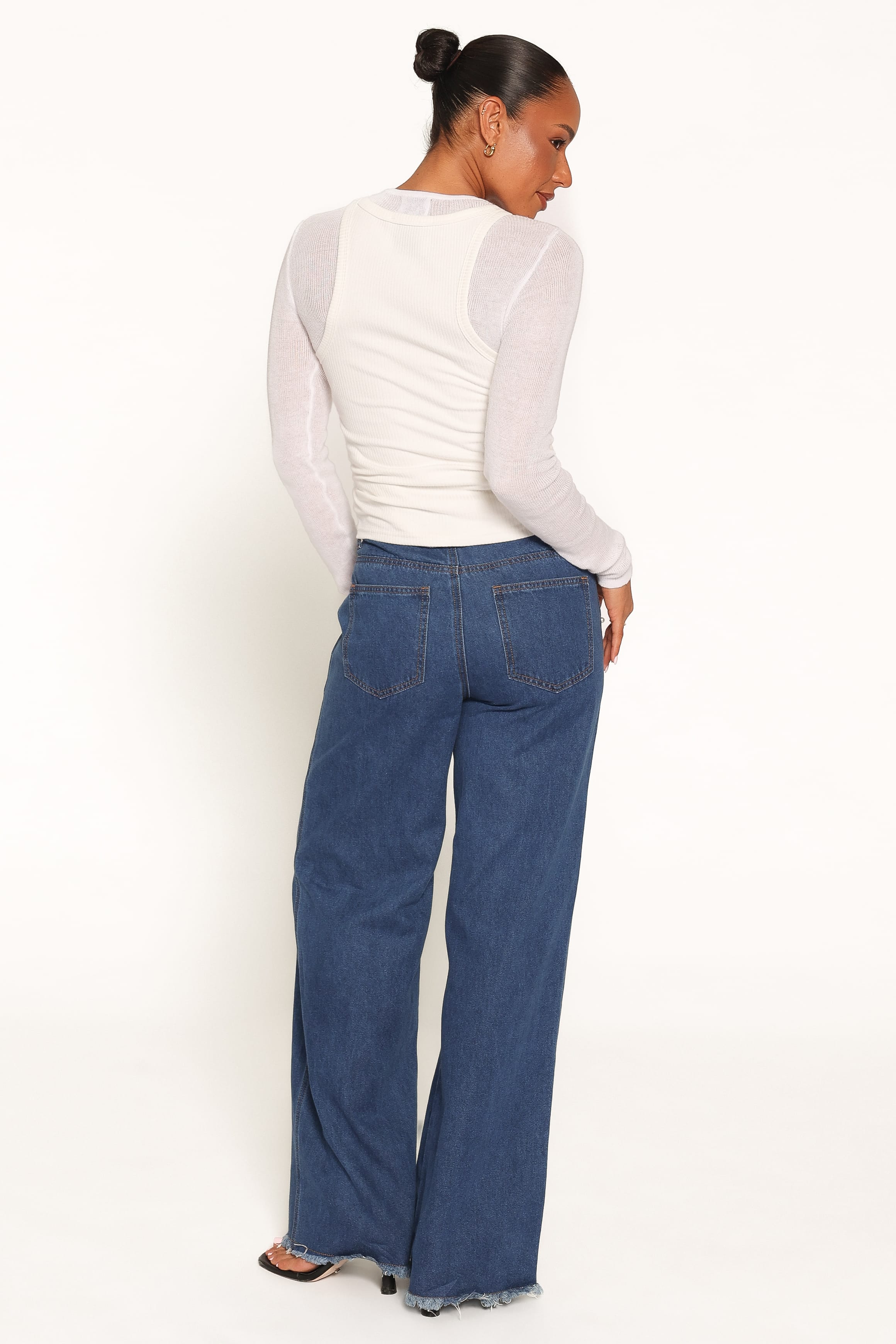 BOTTOMS Carmela Pearl Trim Jeans - Indigo