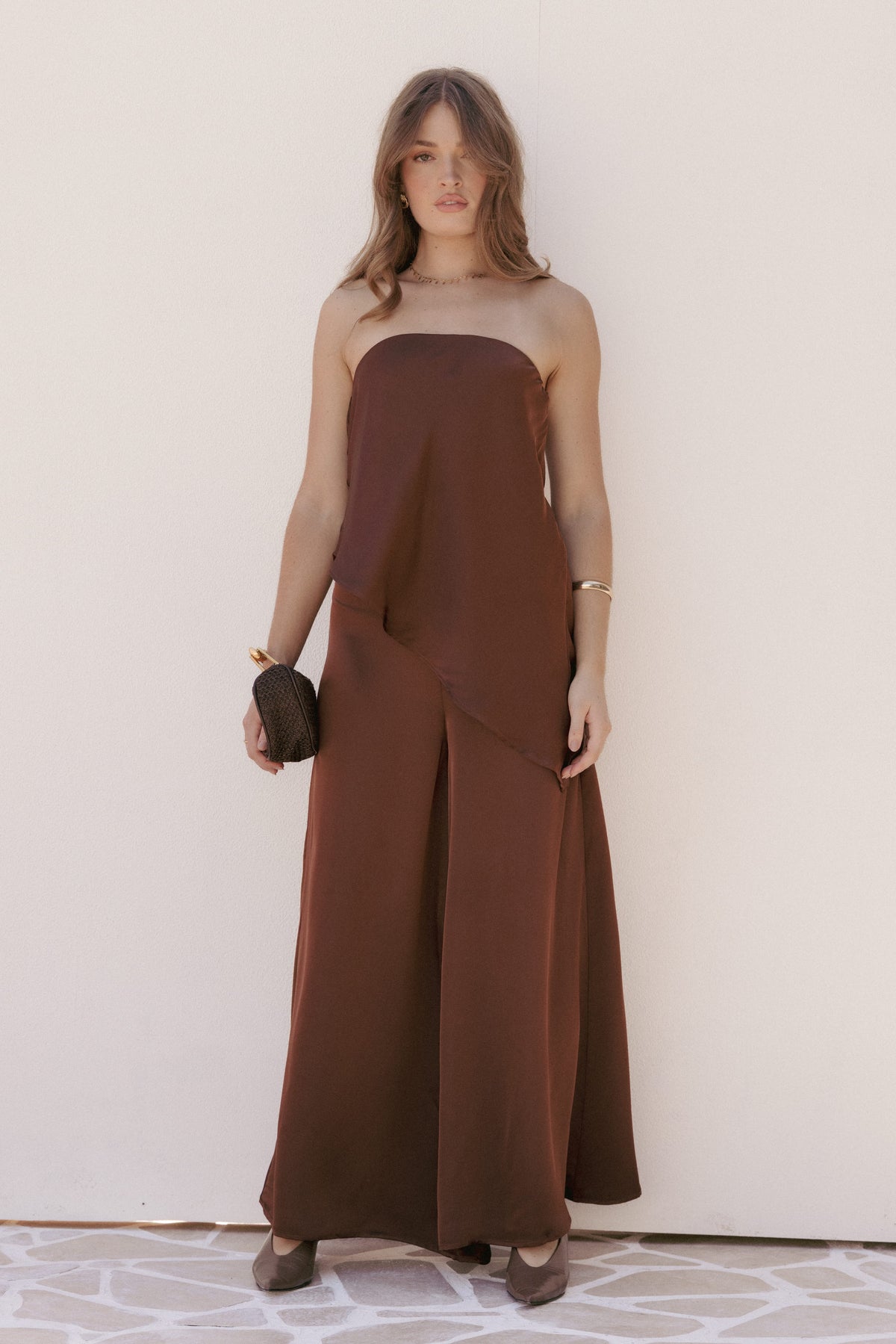 BOTTOMS Charmer Wide Leg Pant - Dark Brown