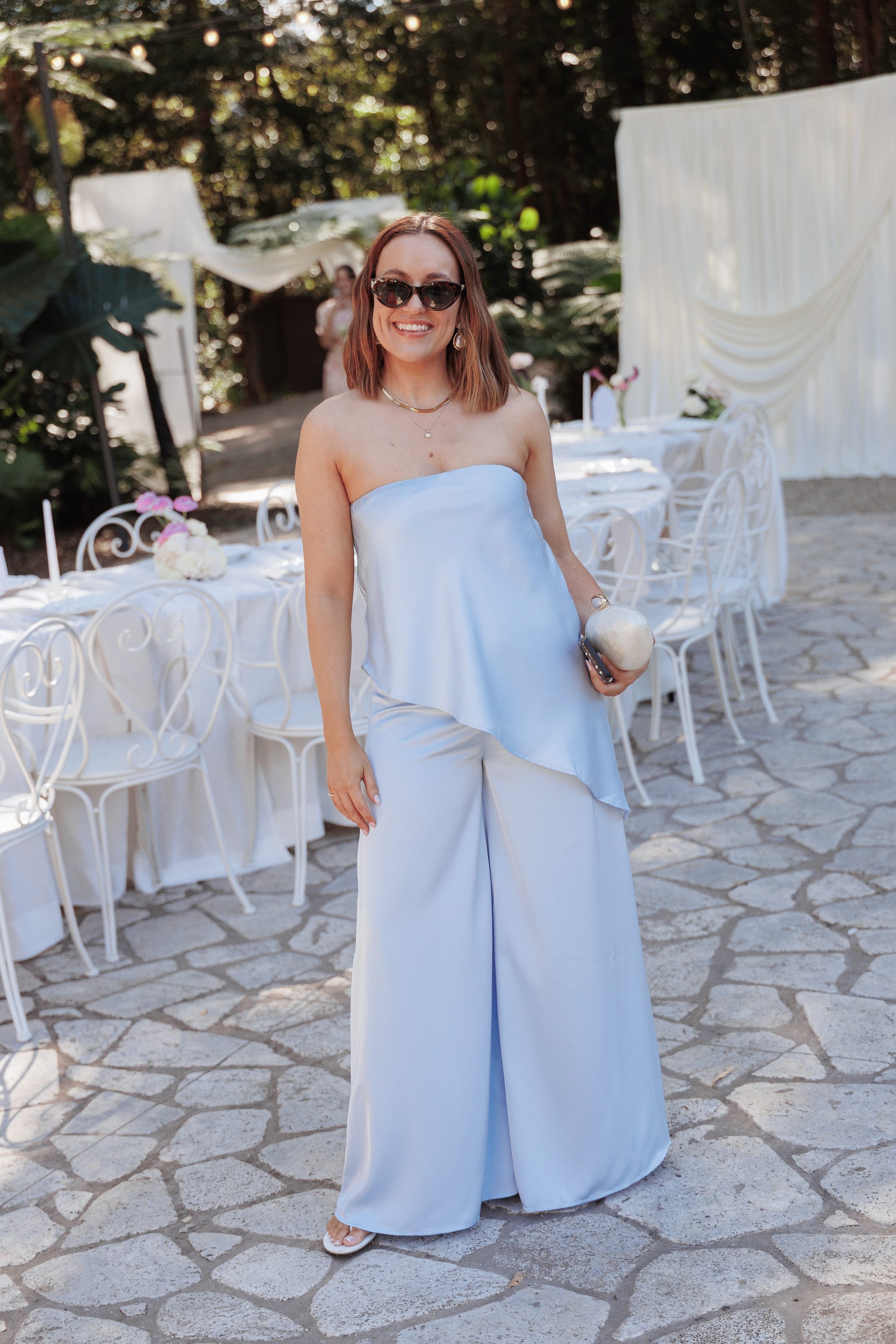 BOTTOMS Charmer Wide Leg Pant - Light Blue