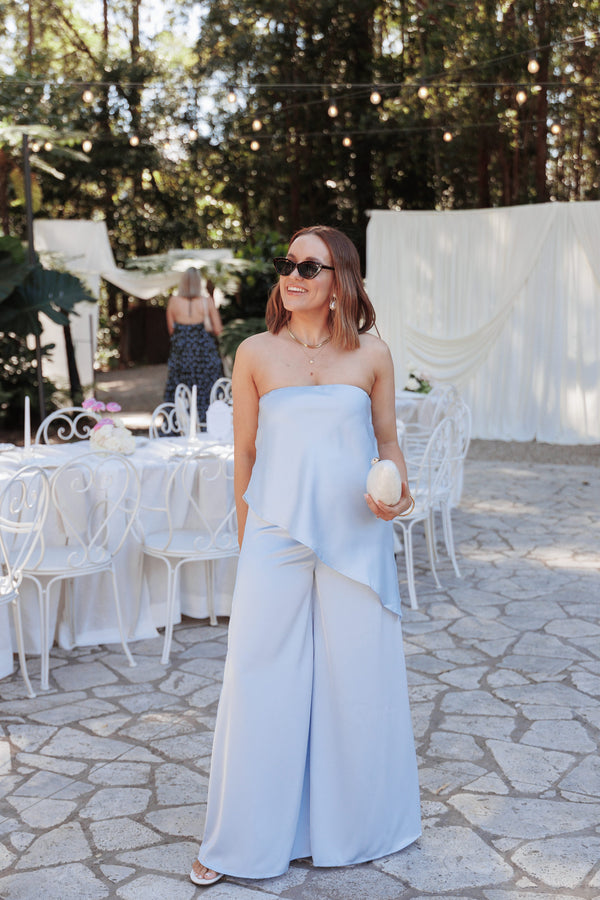 BOTTOMS Charmer Wide Leg Pant - Light Blue
