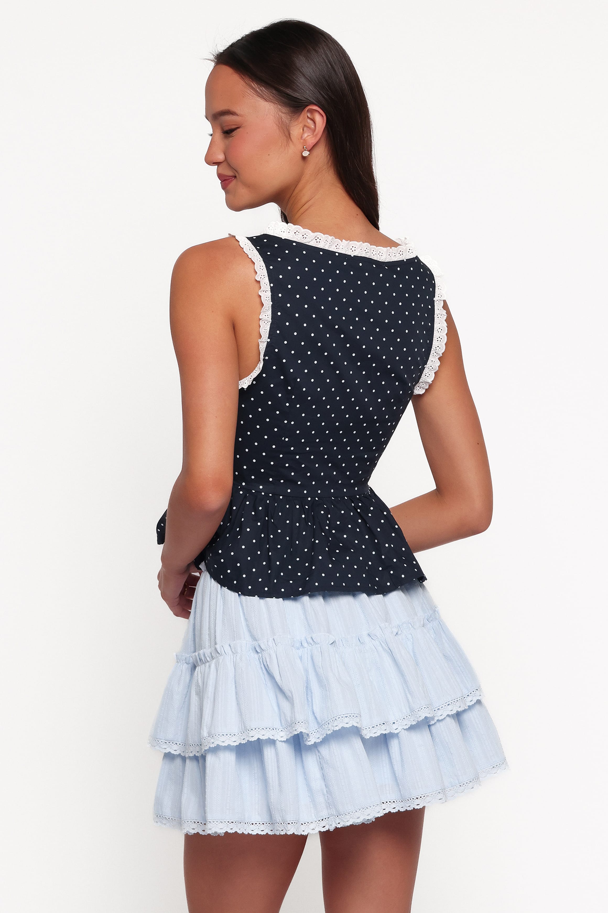 BOTTOMS Charpelle Tiered Ruffle Mini Skirt - Light Blue