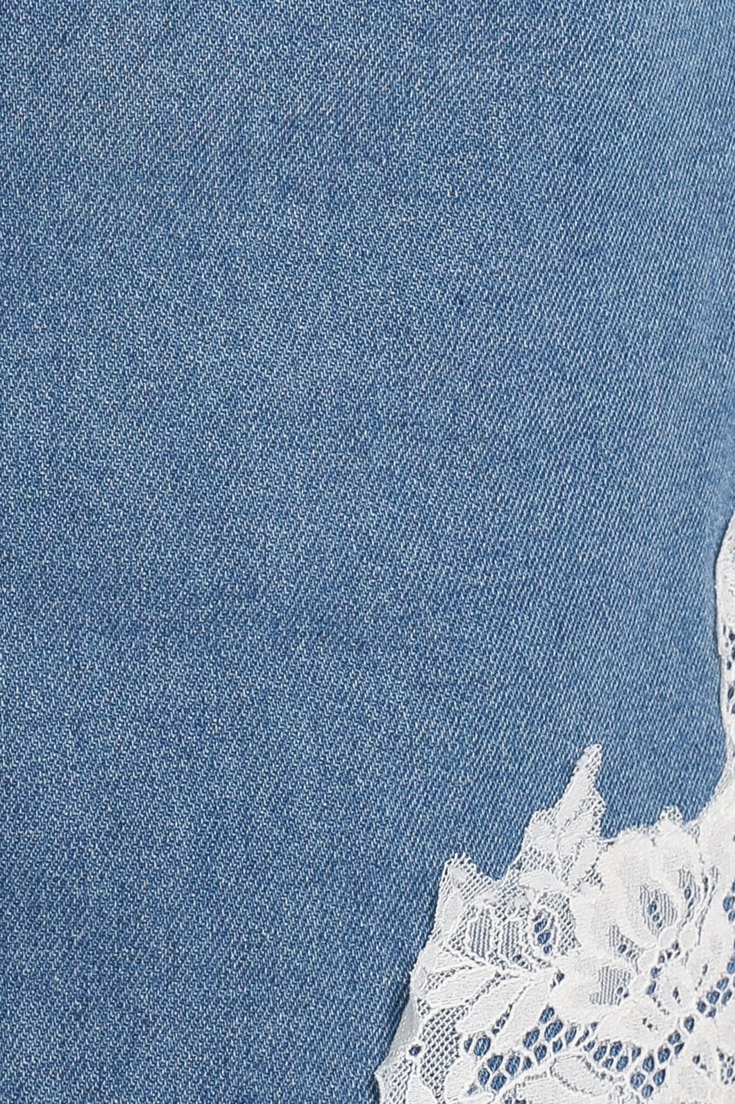 BOTTOMS Chiara Lace Applique Denim Shorts - Vintage Blue Wash