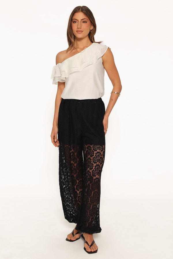 BOTTOMS Chloe Balloon Lace Pant - Black