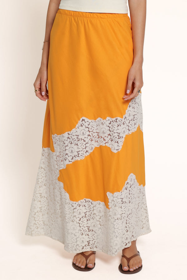 BOTTOMS Cindie Lace Maxi Skirt - Marigold