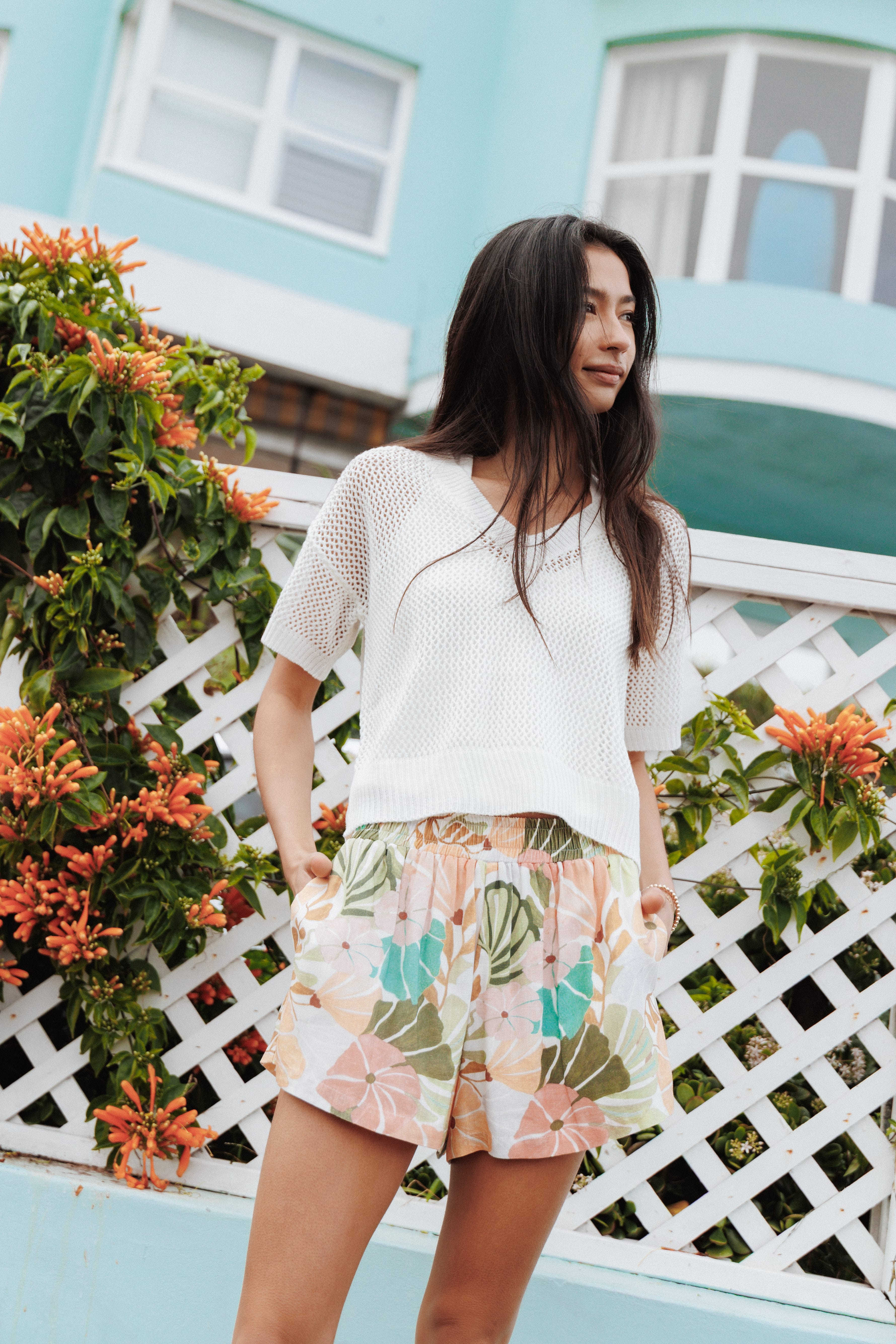 BOTTOMS Clarke Shorts - Retro Orange Floral