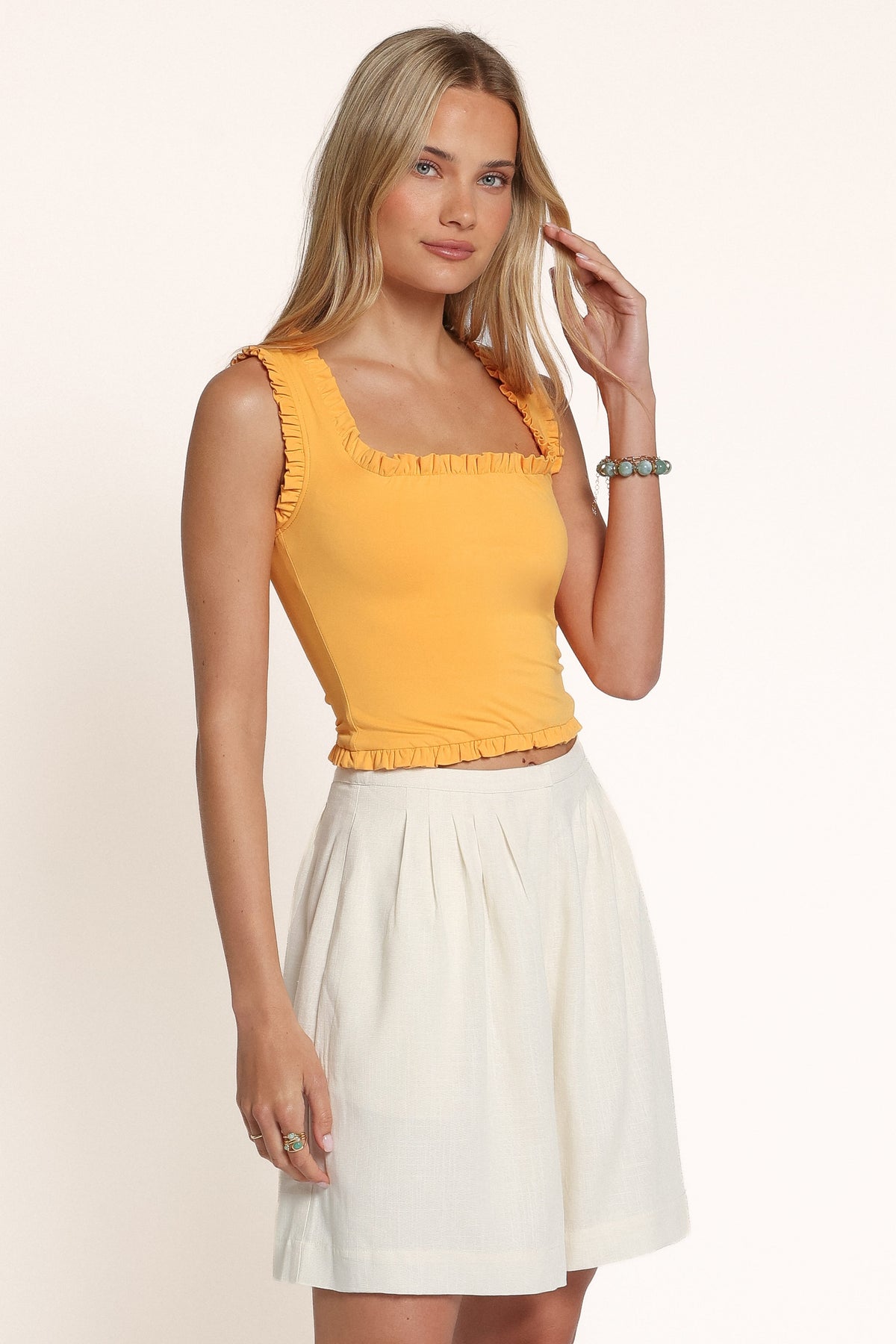 BOTTOMS Cosette Pleated Bermuda Short - Cream