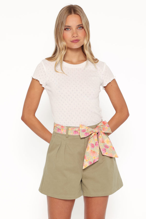BOTTOMS Davey Scarf Tie Shorts - Olive Green