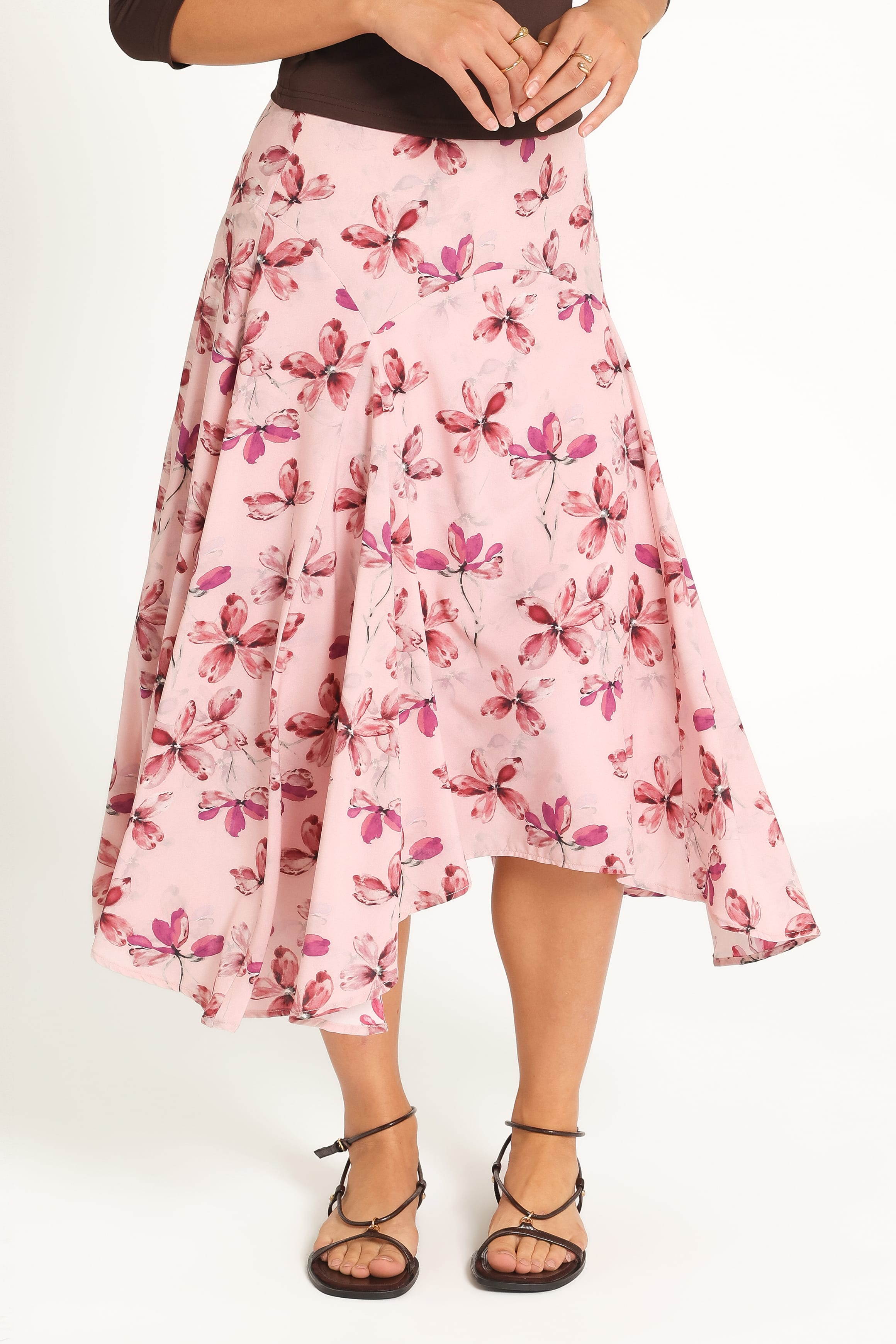 BOTTOMS Dennie Hanky Hem Skirt - Pink Floral