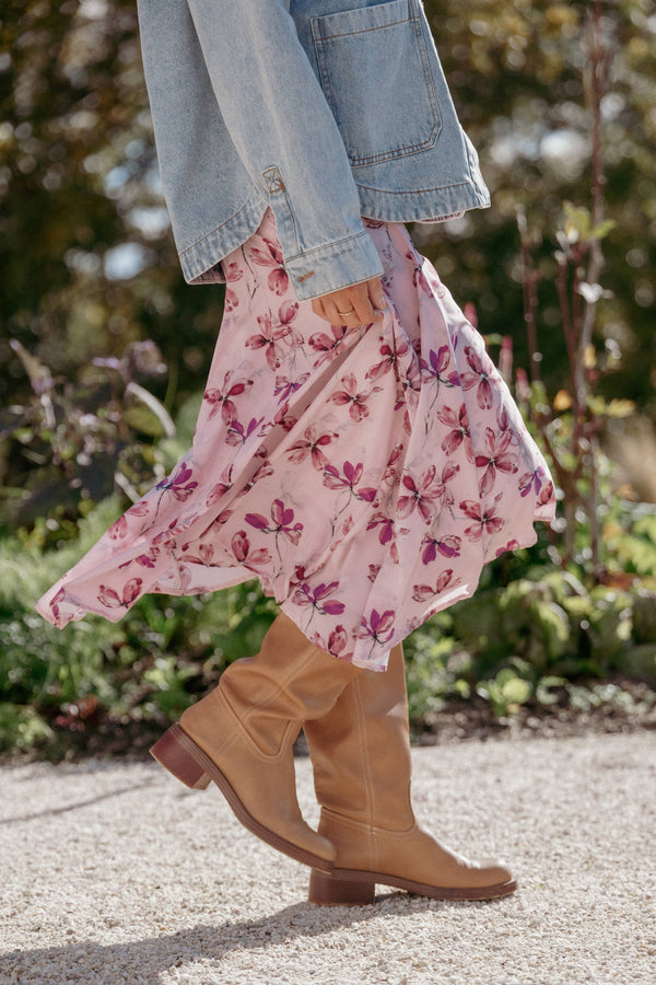 BOTTOMS Dennie Hanky Hem Skirt - Pink Floral