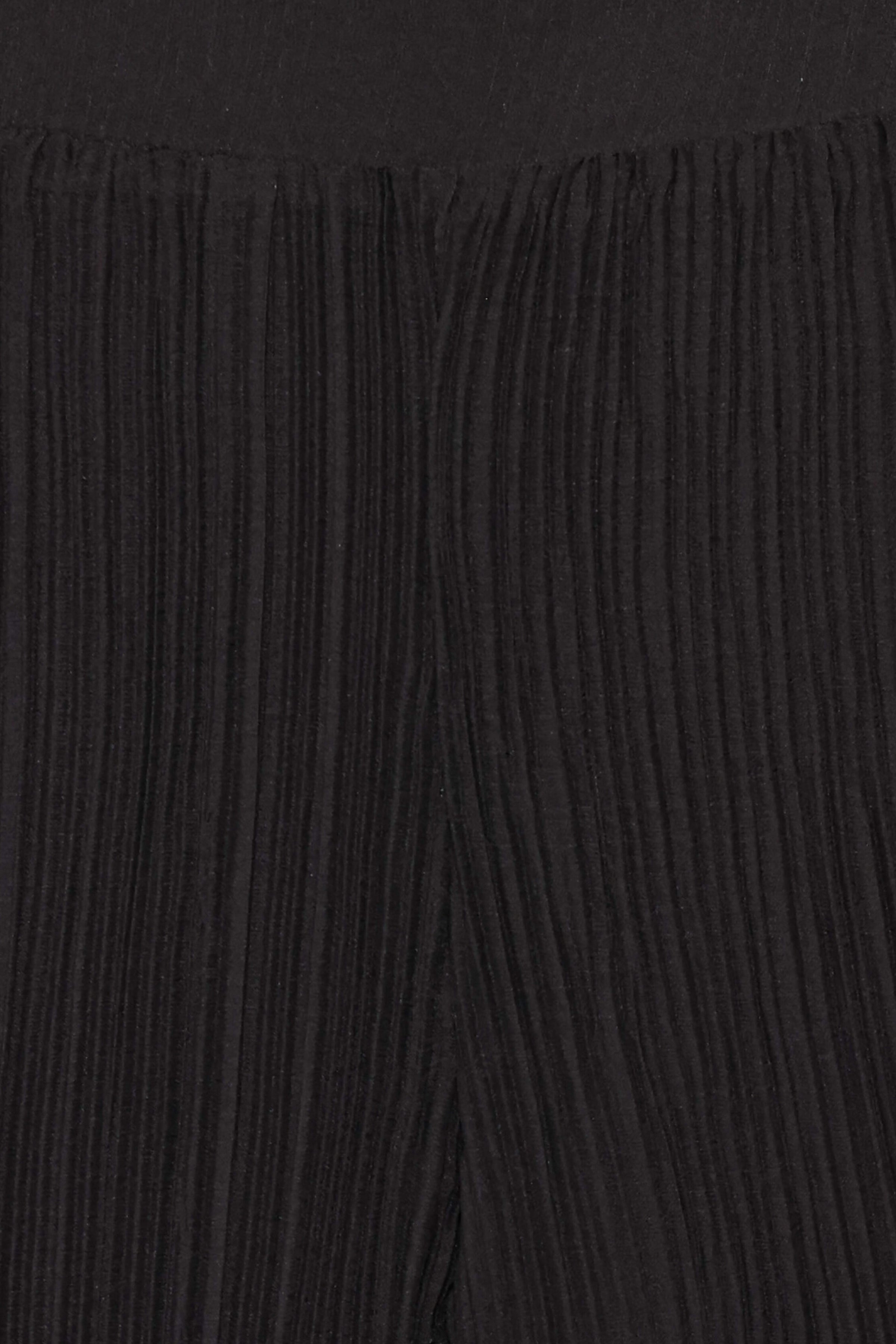 BOTTOMS Elisa Wide Leg Plisse Pants - Black