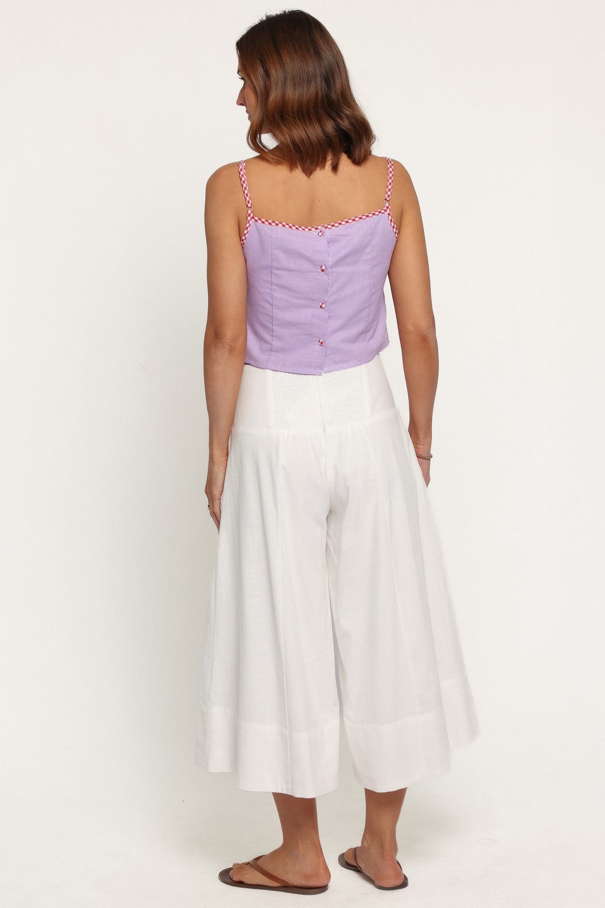BOTTOMS Enderley Wide Leg Culotte Pants - White
