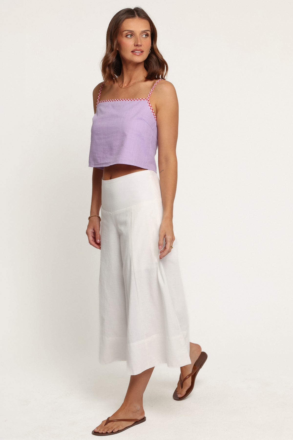 BOTTOMS Enderley Wide Leg Culotte Pants - White