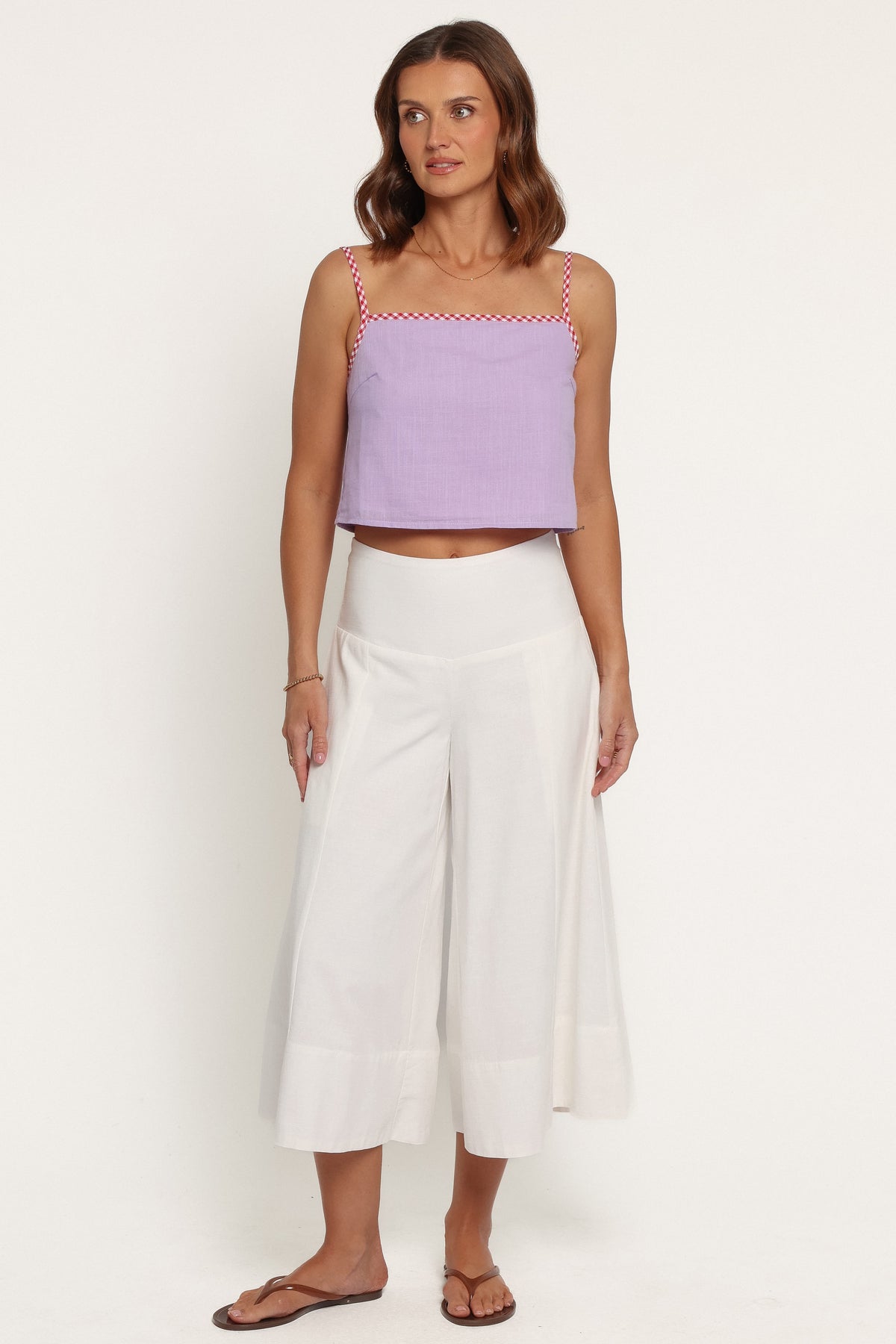 BOTTOMS Enderley Wide Leg Culotte Pants - White