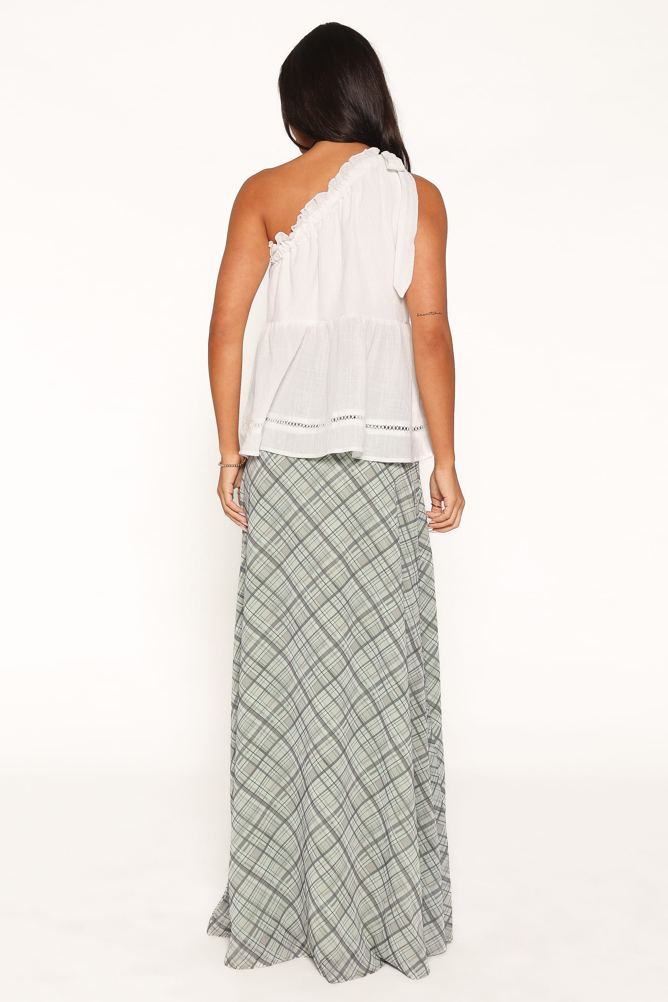 BOTTOMS Evena Maxi Skirt - Green Plaid