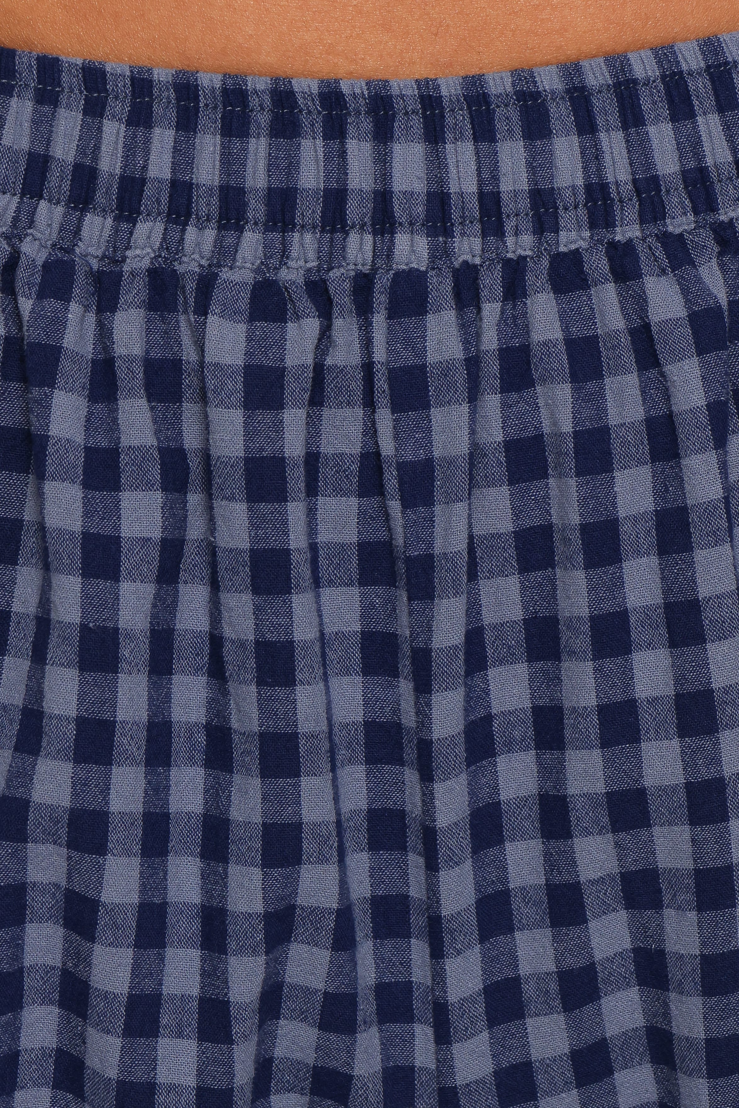 BOTTOMS Everette Frill Shorts - Navy Gingham