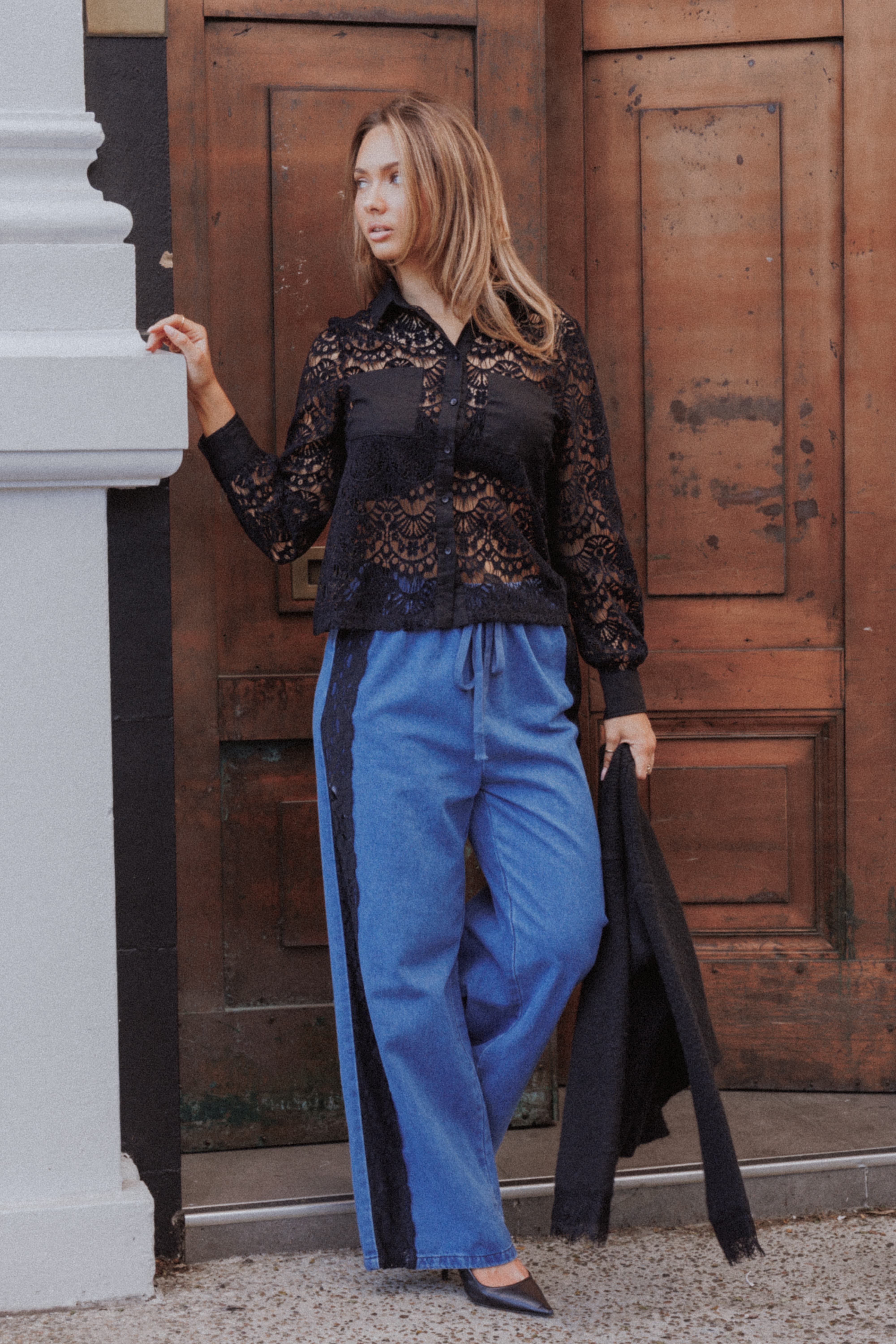 BOTTOMS Fletcher Denim Racer Pants - Indigo Lace