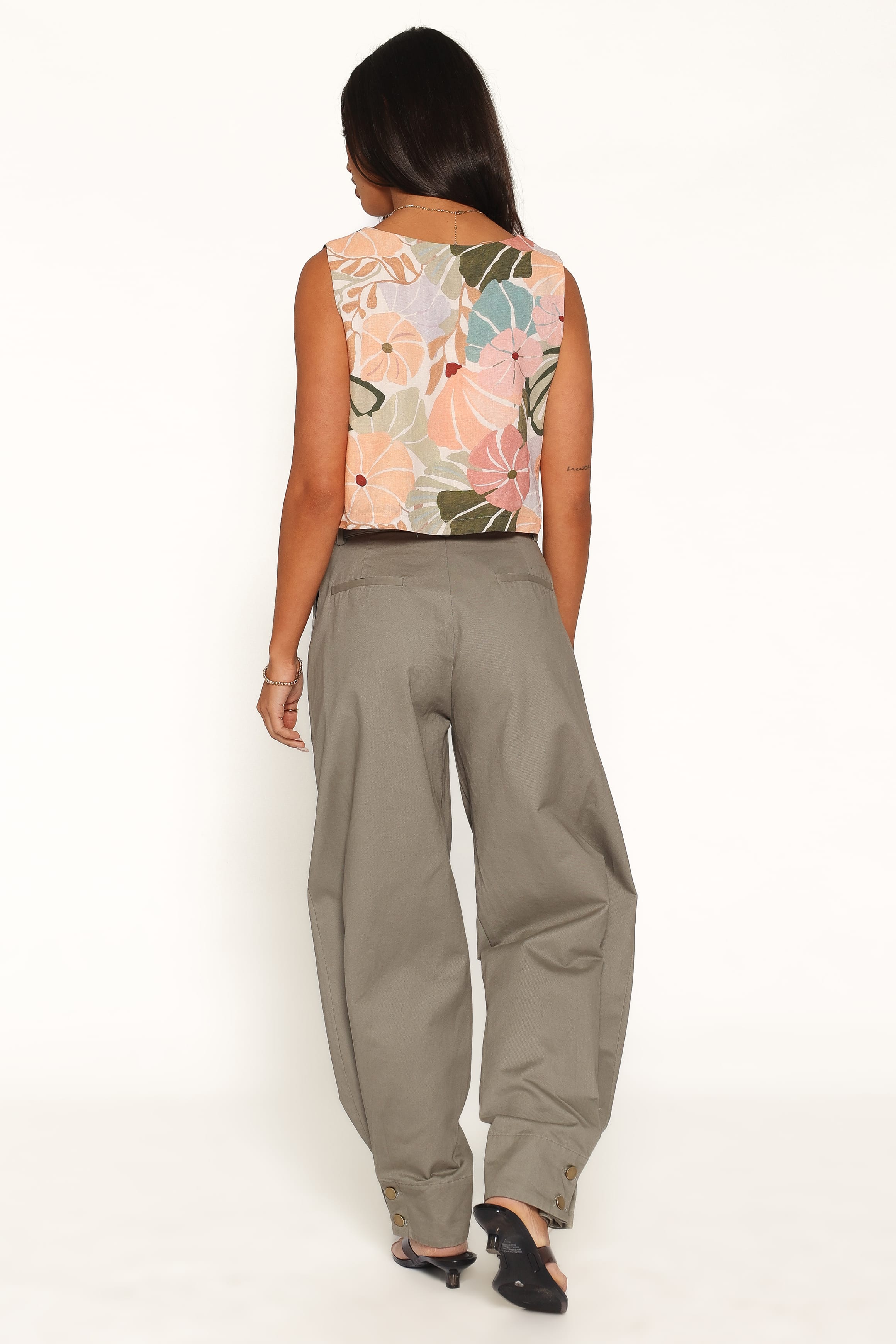 BOTTOMS Hilda Tapered Trouser Pants - Khaki