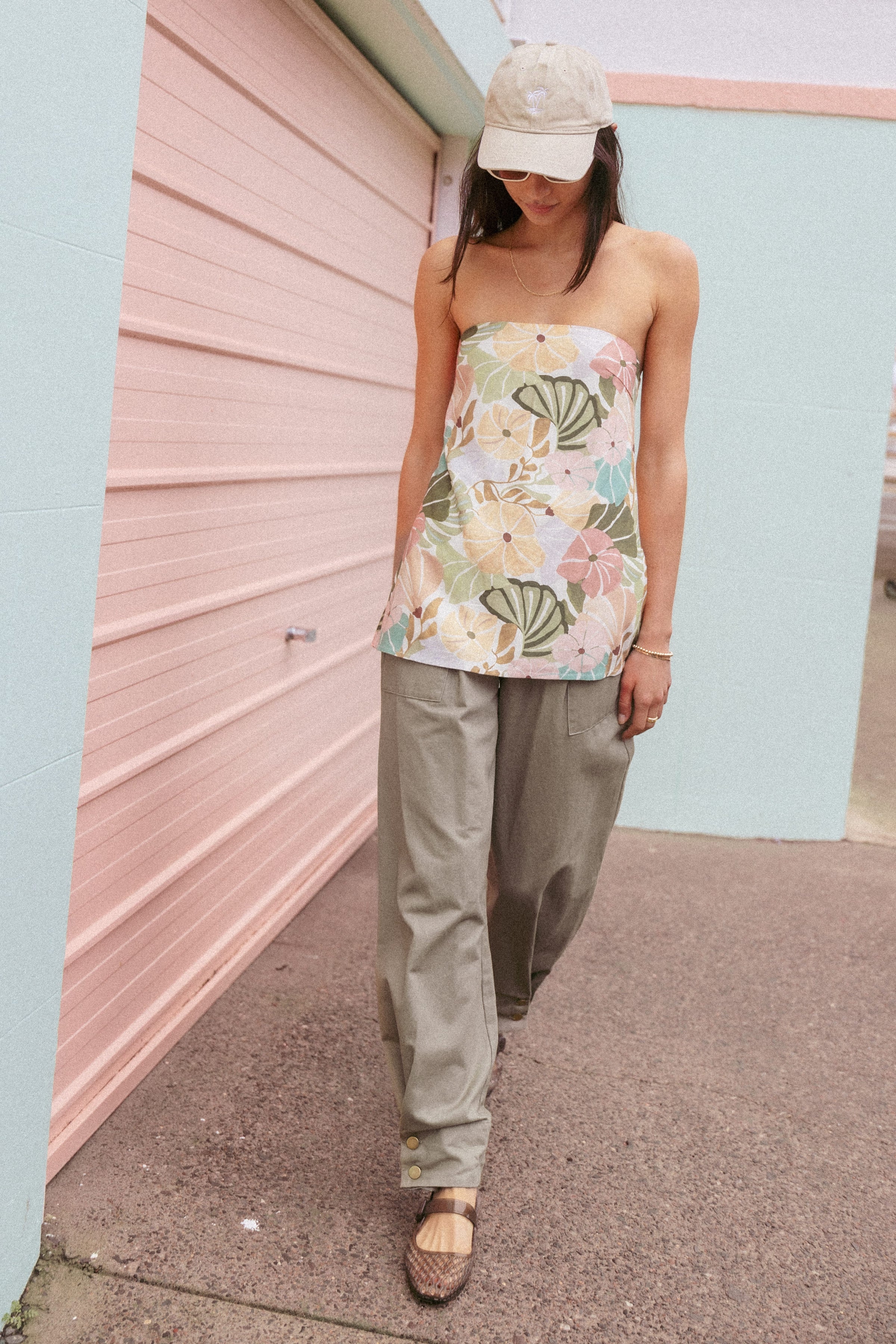 BOTTOMS Hilda Tapered Trouser Pants - Khaki