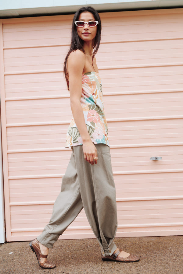 BOTTOMS Hilda Tapered Trouser Pants - Khaki