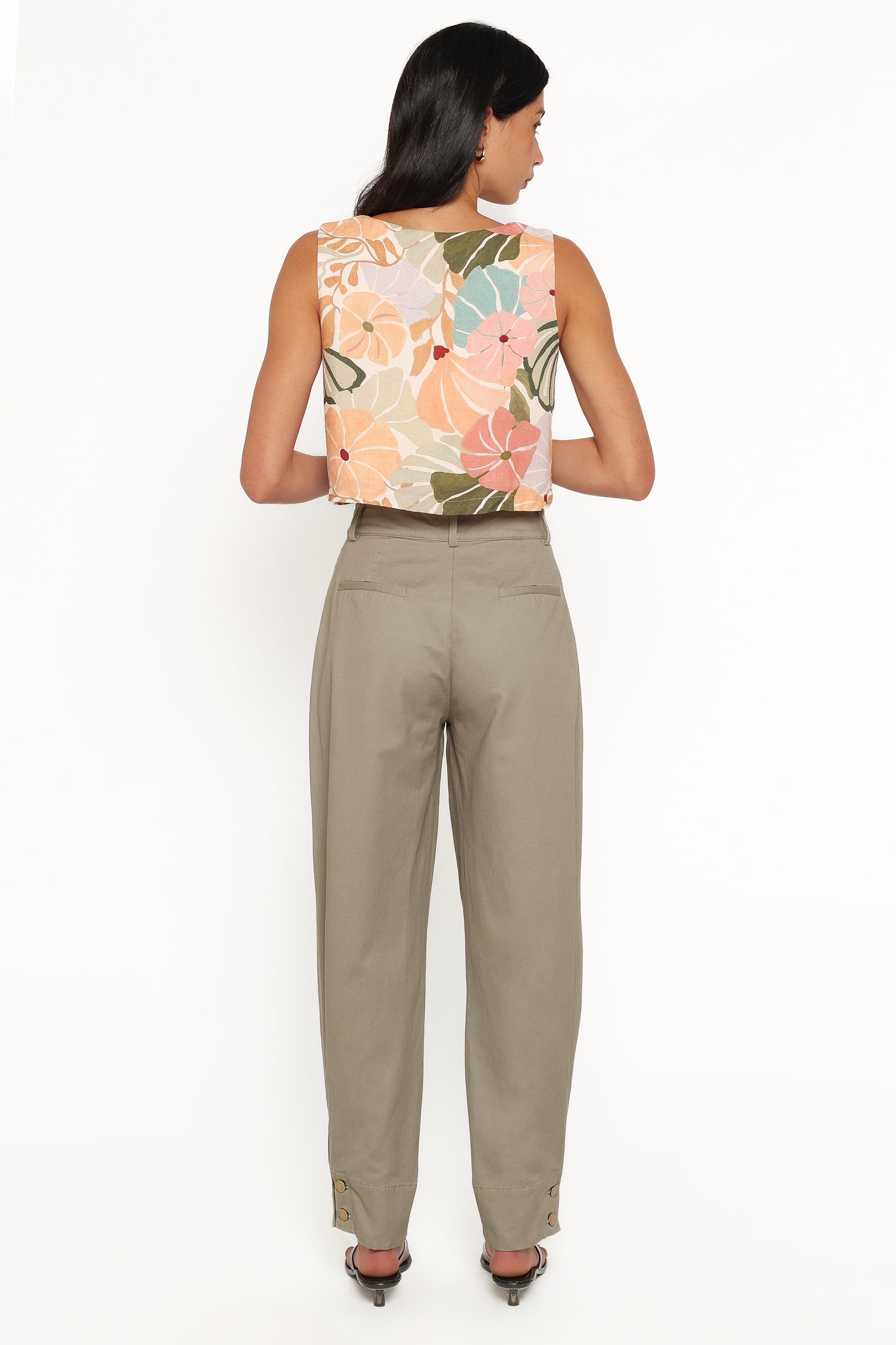 BOTTOMS Hilda Tapered Trouser Pants - Khaki
