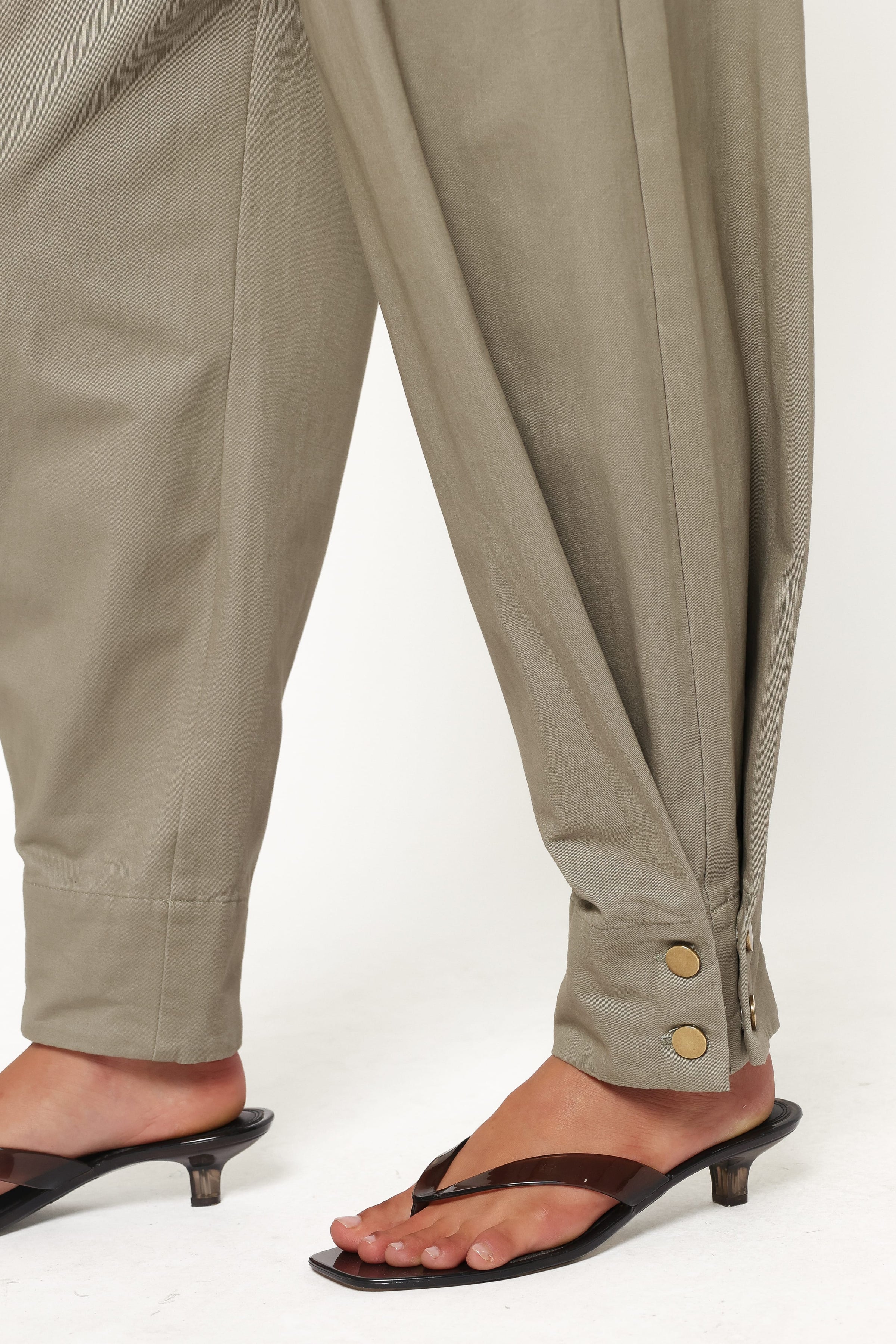 BOTTOMS Hilda Tapered Trouser Pants - Khaki