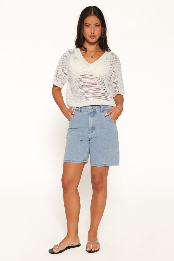 BOTTOMS Hudson Burmuda Denim Shorts - Light Blue Wash