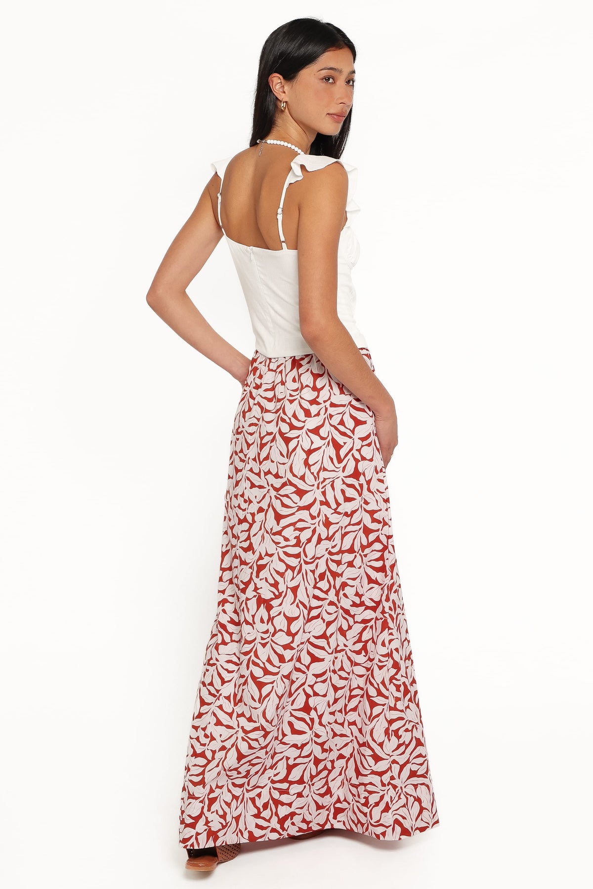 BOTTOMS Ivie Maxi Skirt - Red Floral