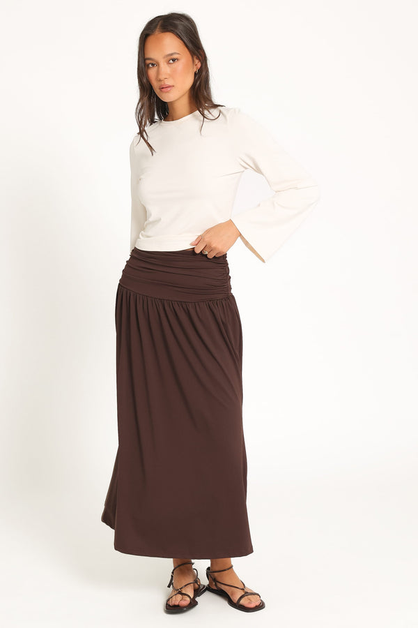 BOTTOMS Izzie Midi Skirt - Espresso