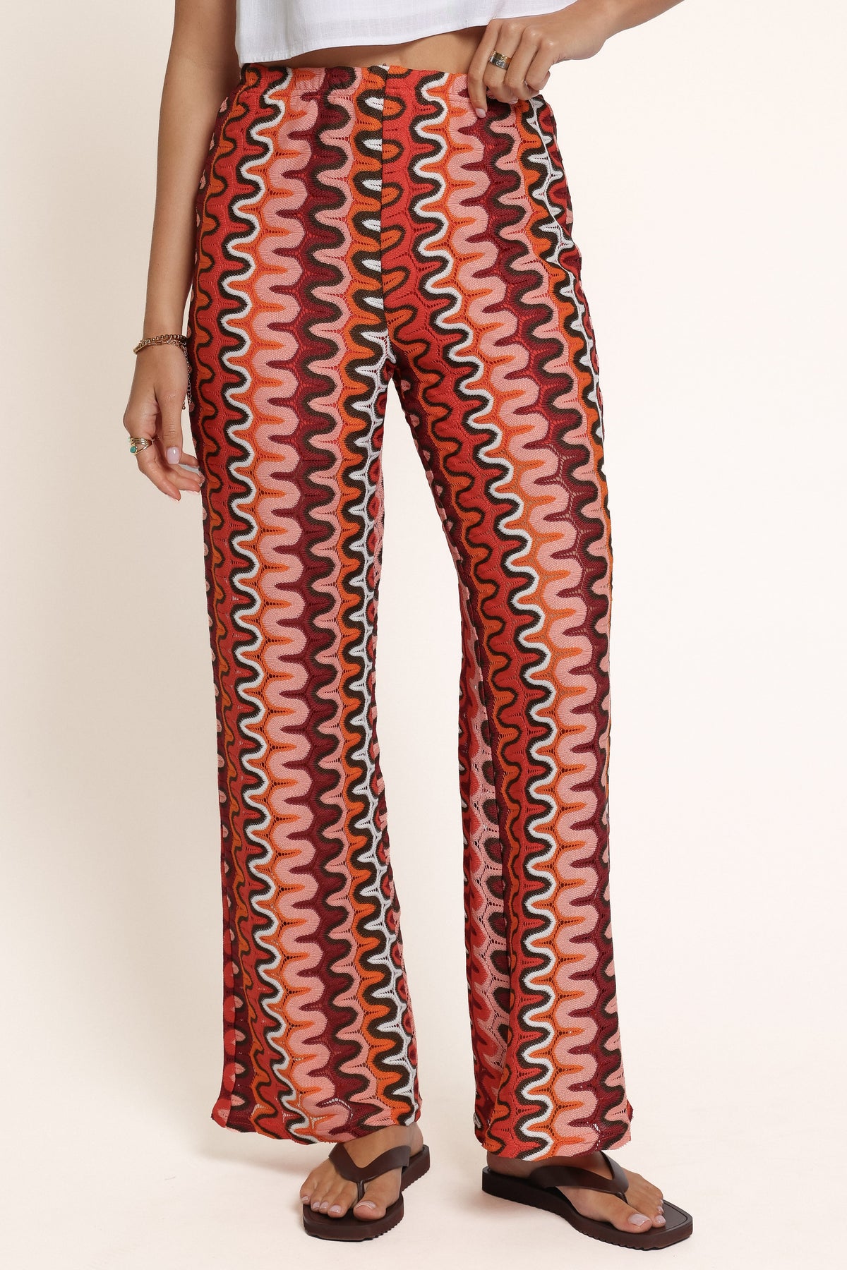 BOTTOMS Jalen Elastic Pant - Red Geo