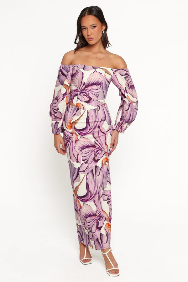BOTTOMS Kitty Pencil Skirt - Orchid Floral