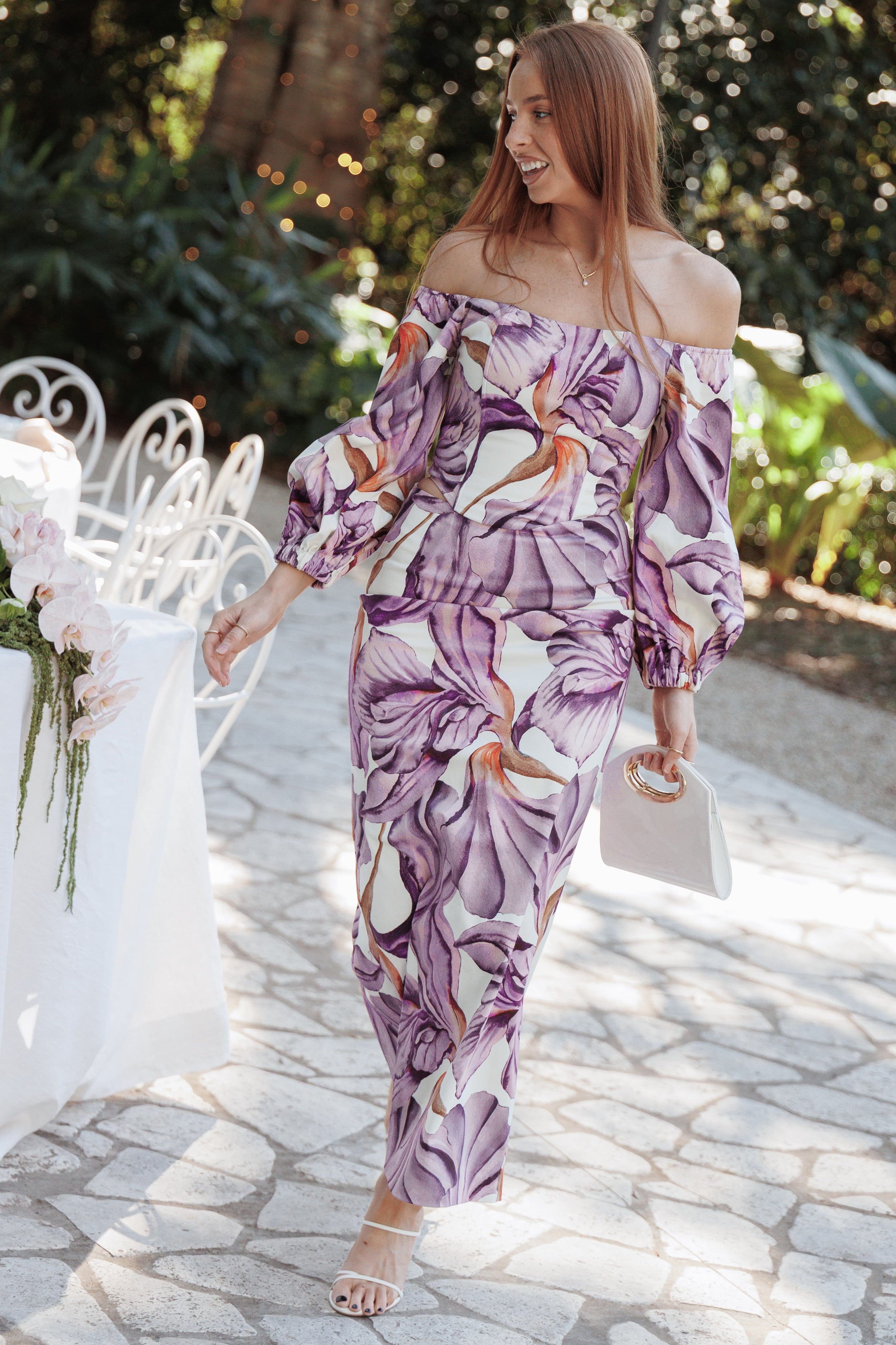 BOTTOMS Kitty Pencil Skirt - Orchid Floral