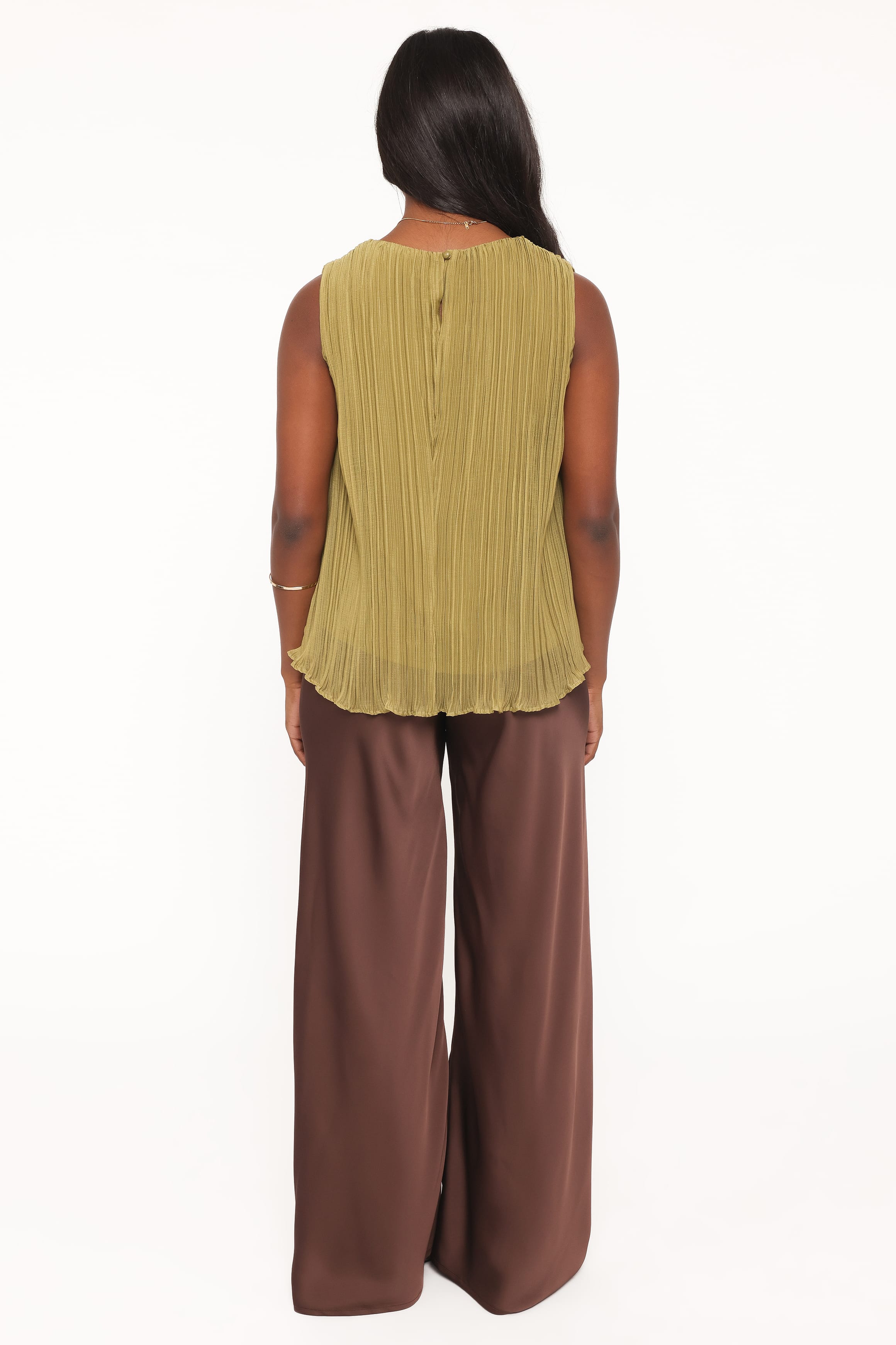 BOTTOMS Lainey Satin Pants - Chocolate Brown