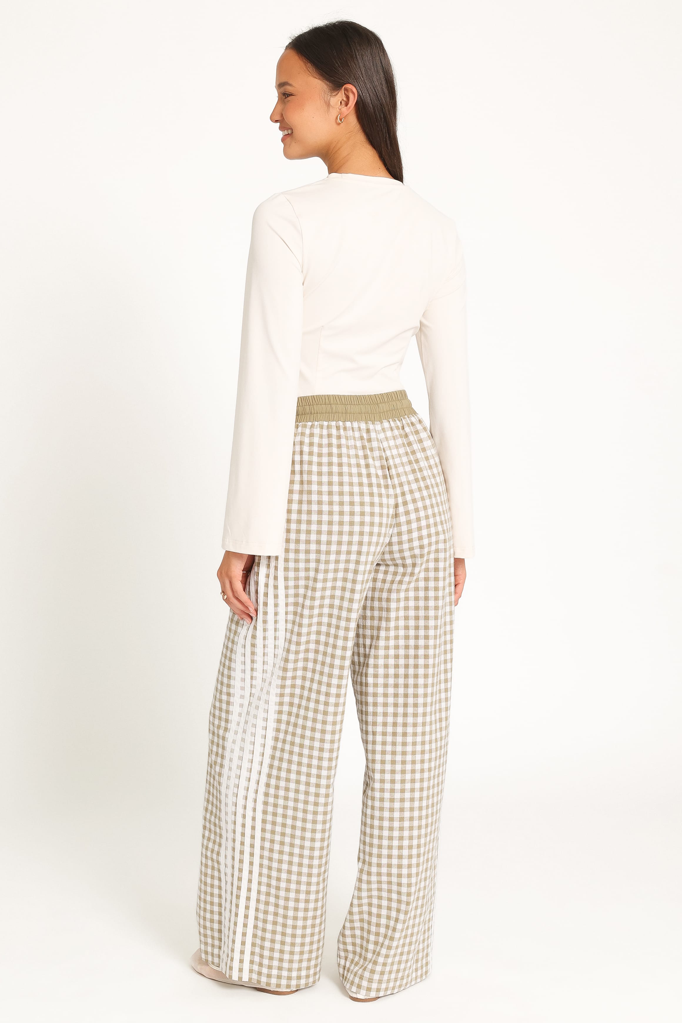 BOTTOMS Lawson Track Pants - Green Gingham