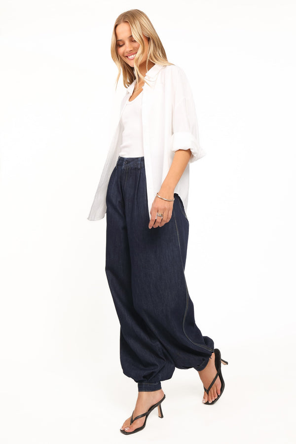BOTTOMS Melita Balloon Leg Denim Jeans - Indigo