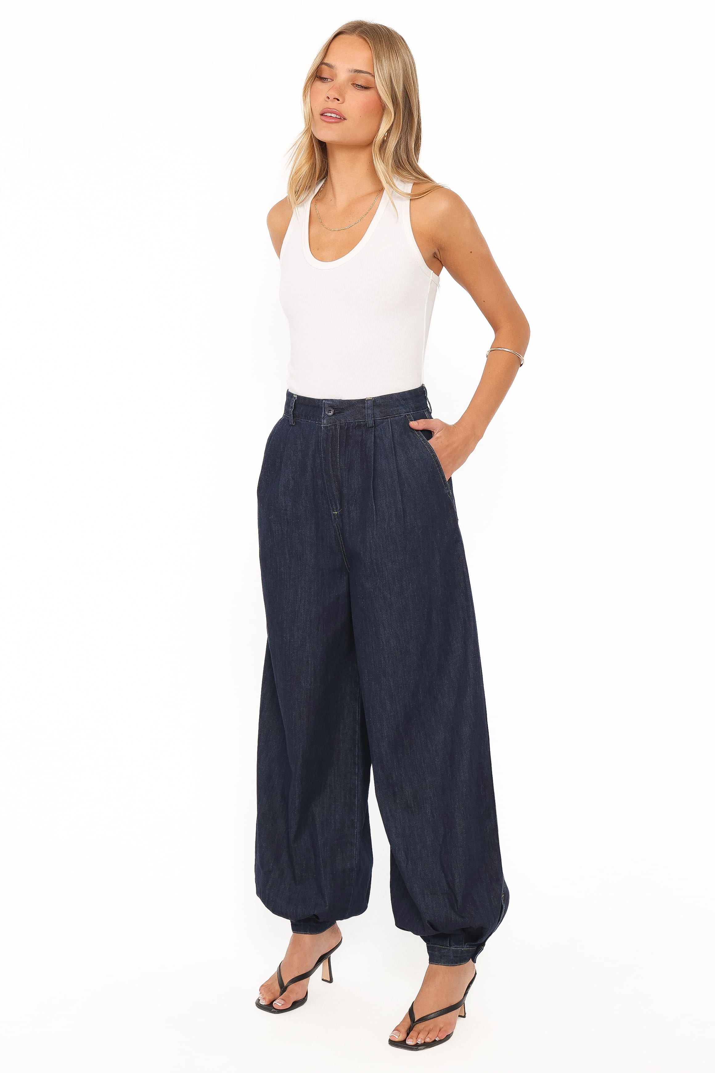 BOTTOMS Melita Balloon Leg Denim Jeans - Indigo
