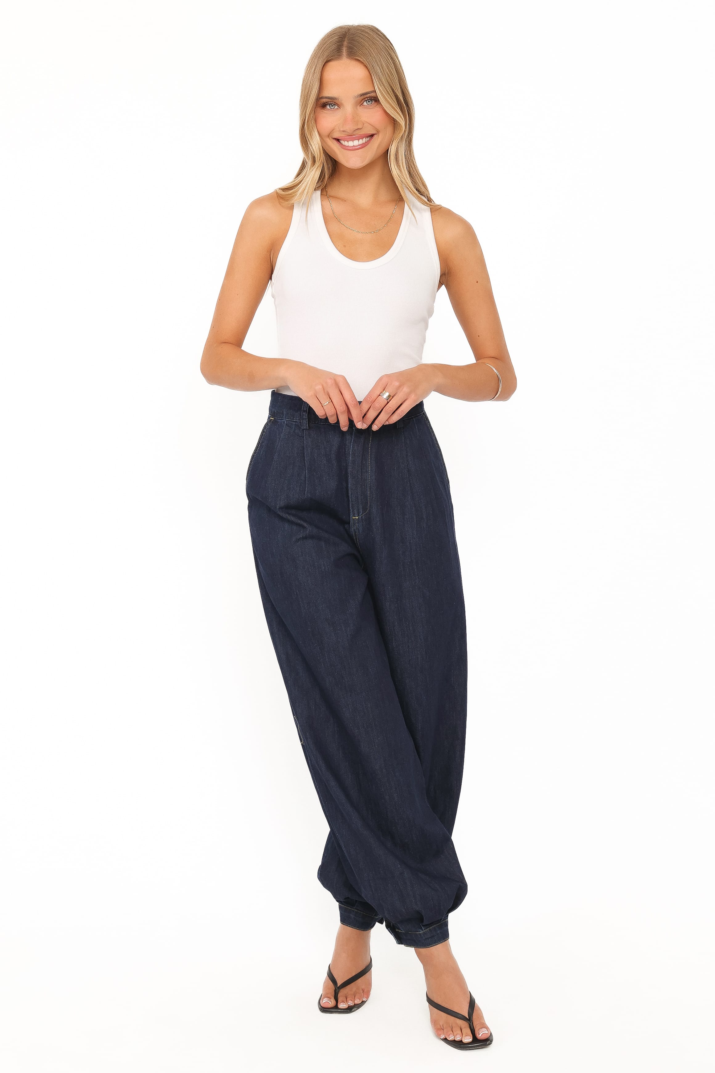 BOTTOMS Melita Balloon Leg Denim Jeans - Indigo