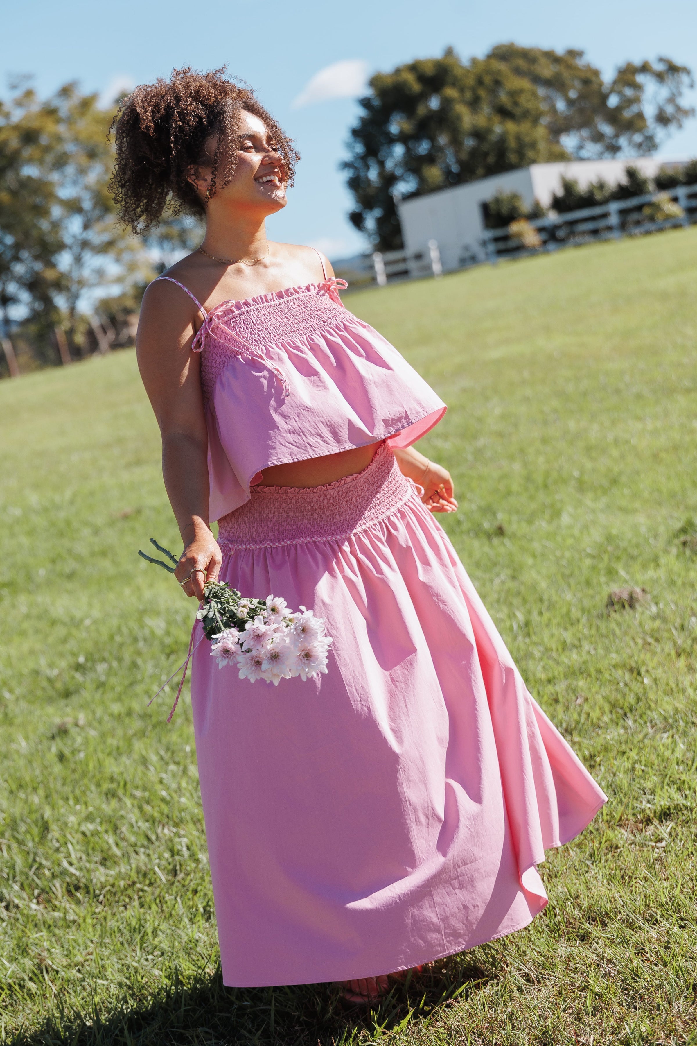 BOTTOMS Orielle Maxi Skirt - Pink