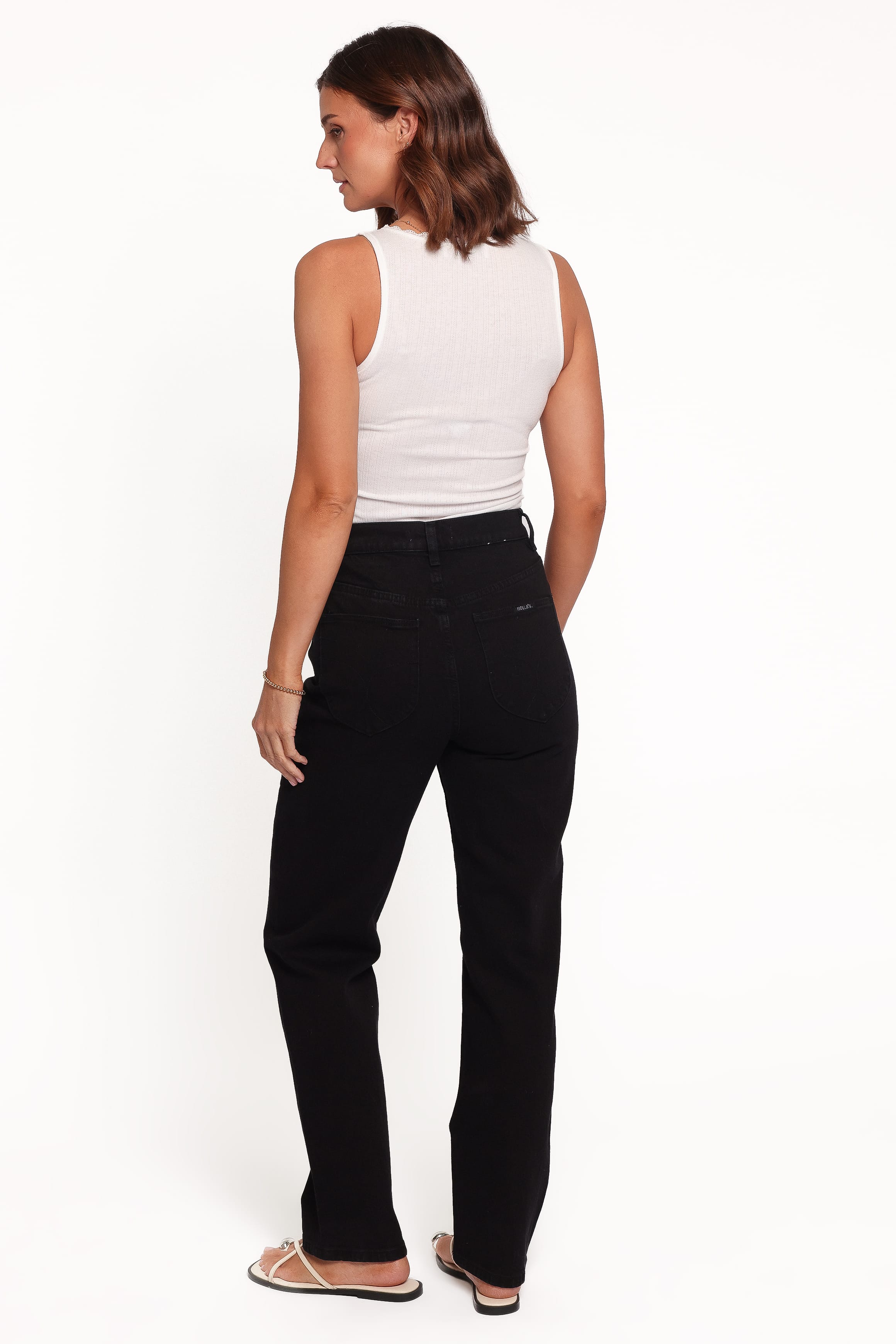 BOTTOMS Rollas Loulou Straight Jeans - Noir