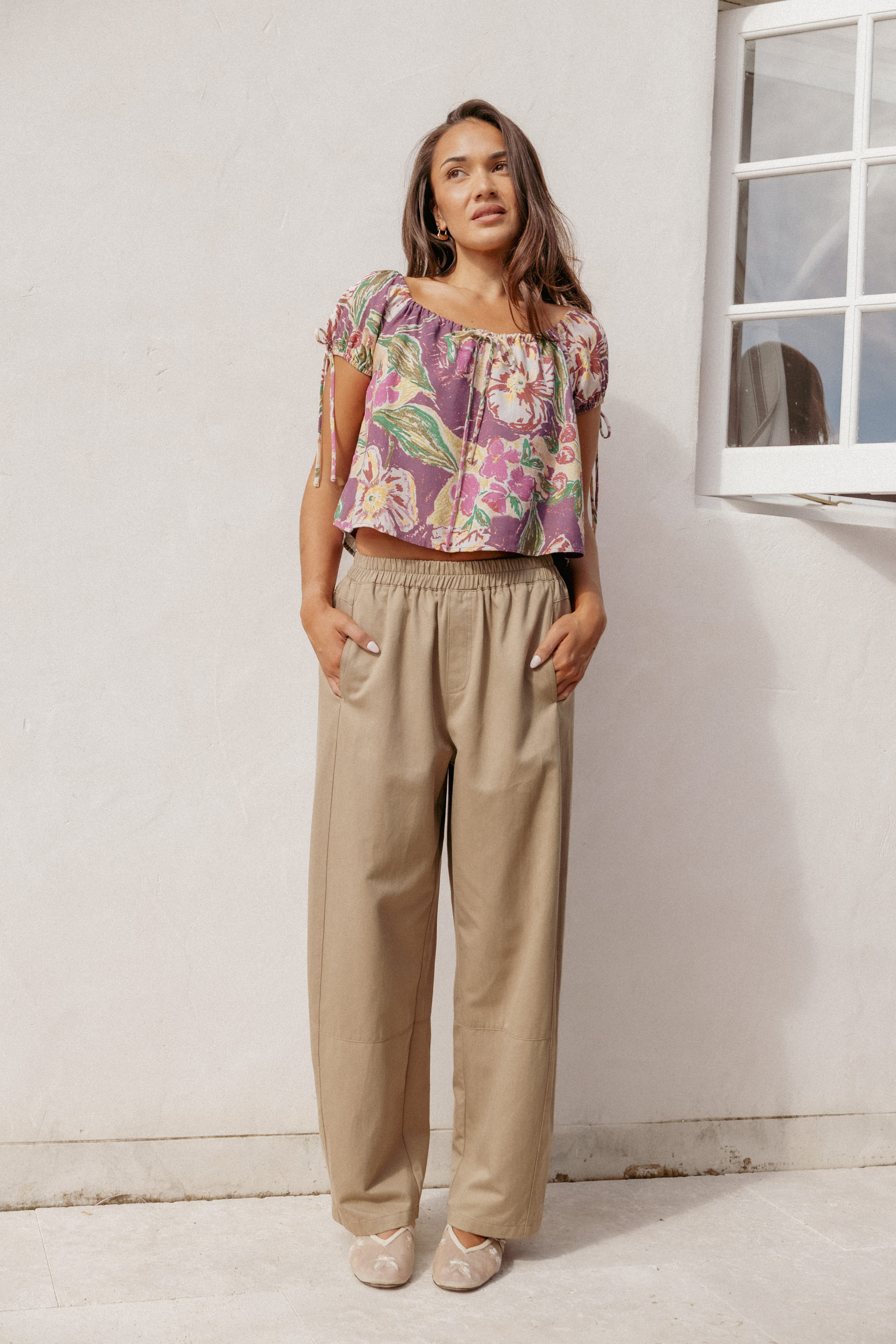 BOTTOMS Sasha Barrel Jean - Moss Green