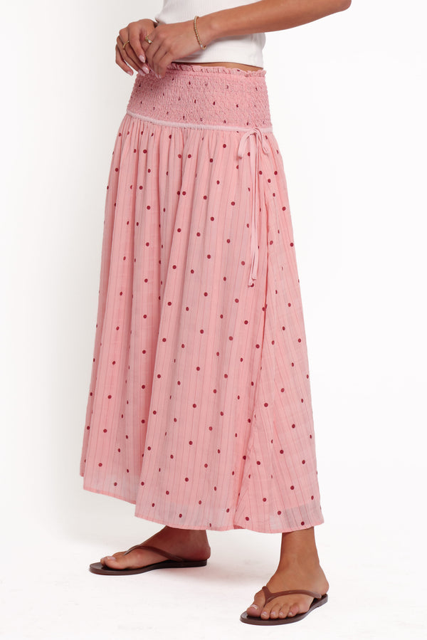 BOTTOMS Saskia Maxi Skirt - Pink Dot