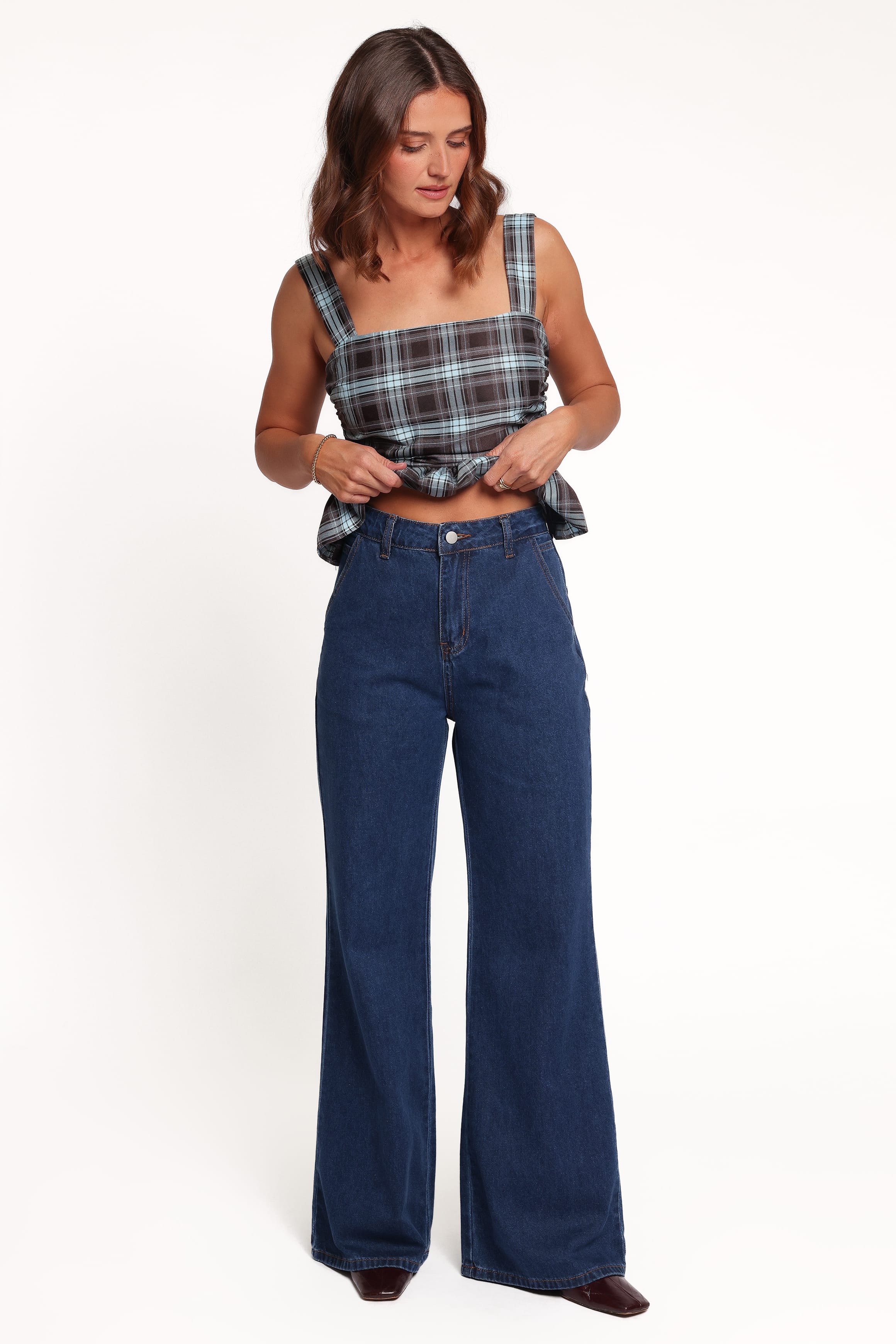 BOTTOMS Sellie Flared Leg Jeans - Indigo Blue