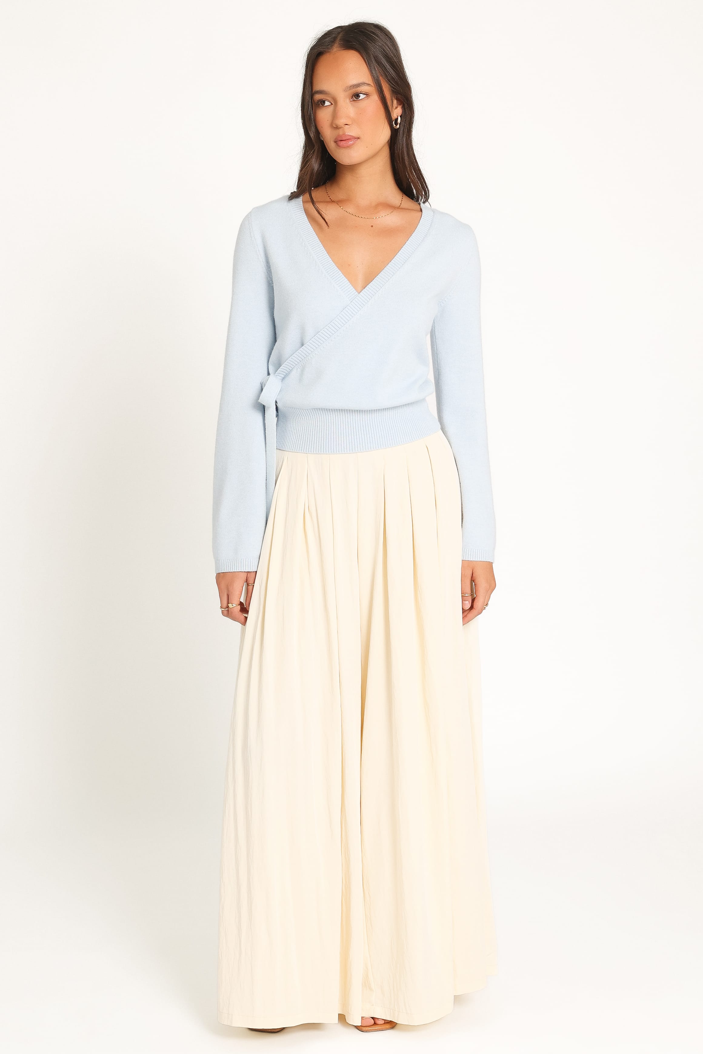 BOTTOMS Shirlie Wide Leg Pleated Pants - Sand