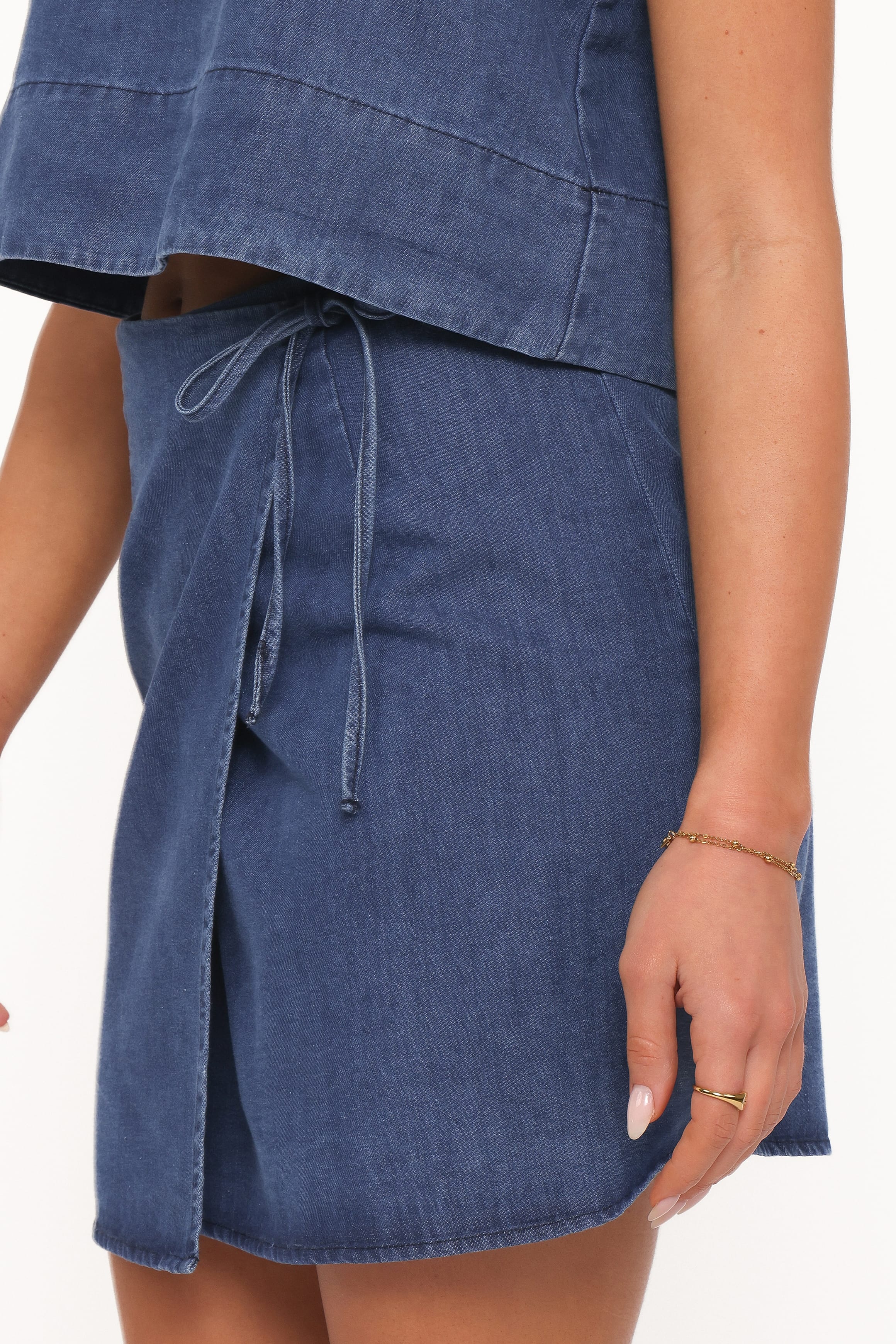 BOTTOMS Siena Wrap Skirt - Denim Wash