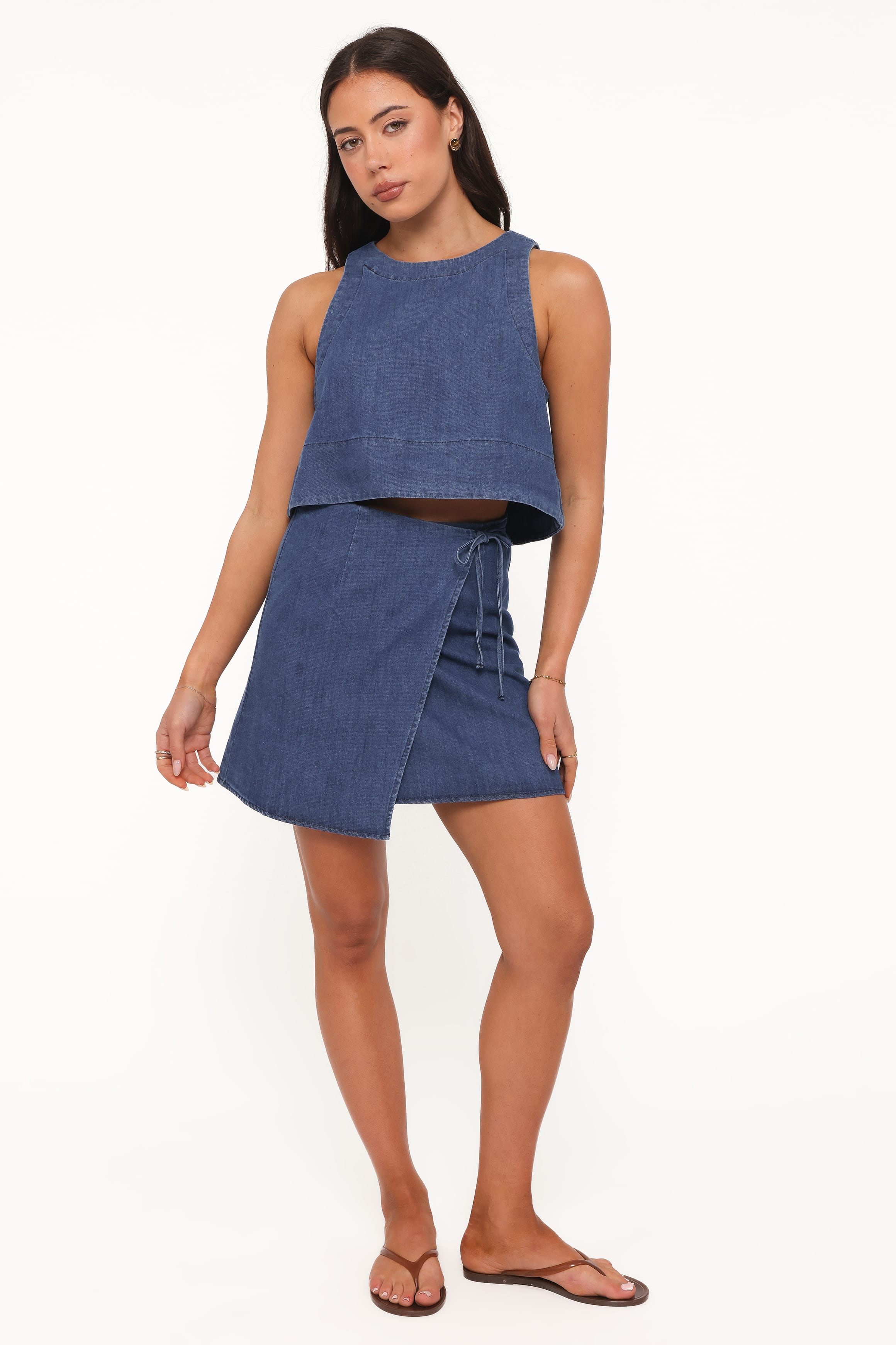 BOTTOMS Siena Wrap Skirt - Denim Wash